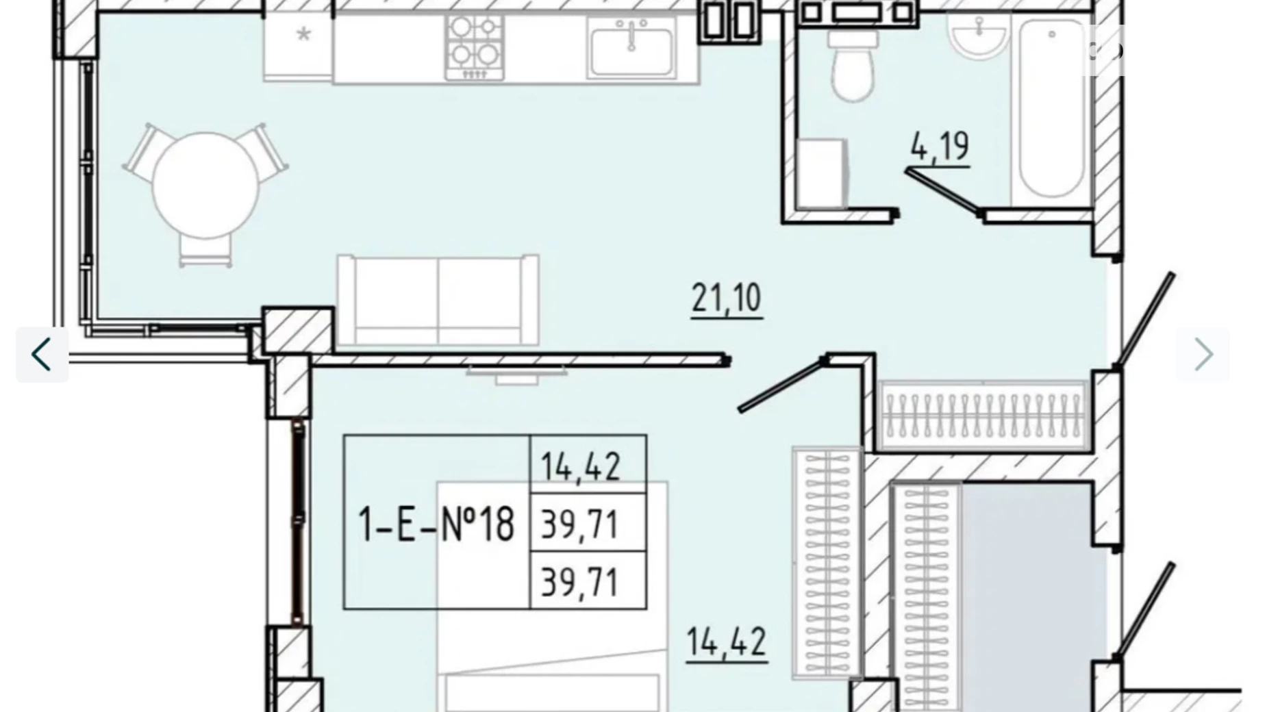 Продается 1-комнатная квартира 39 кв. м в Одессе, ул. Марсельская, 33/5 корпус 2