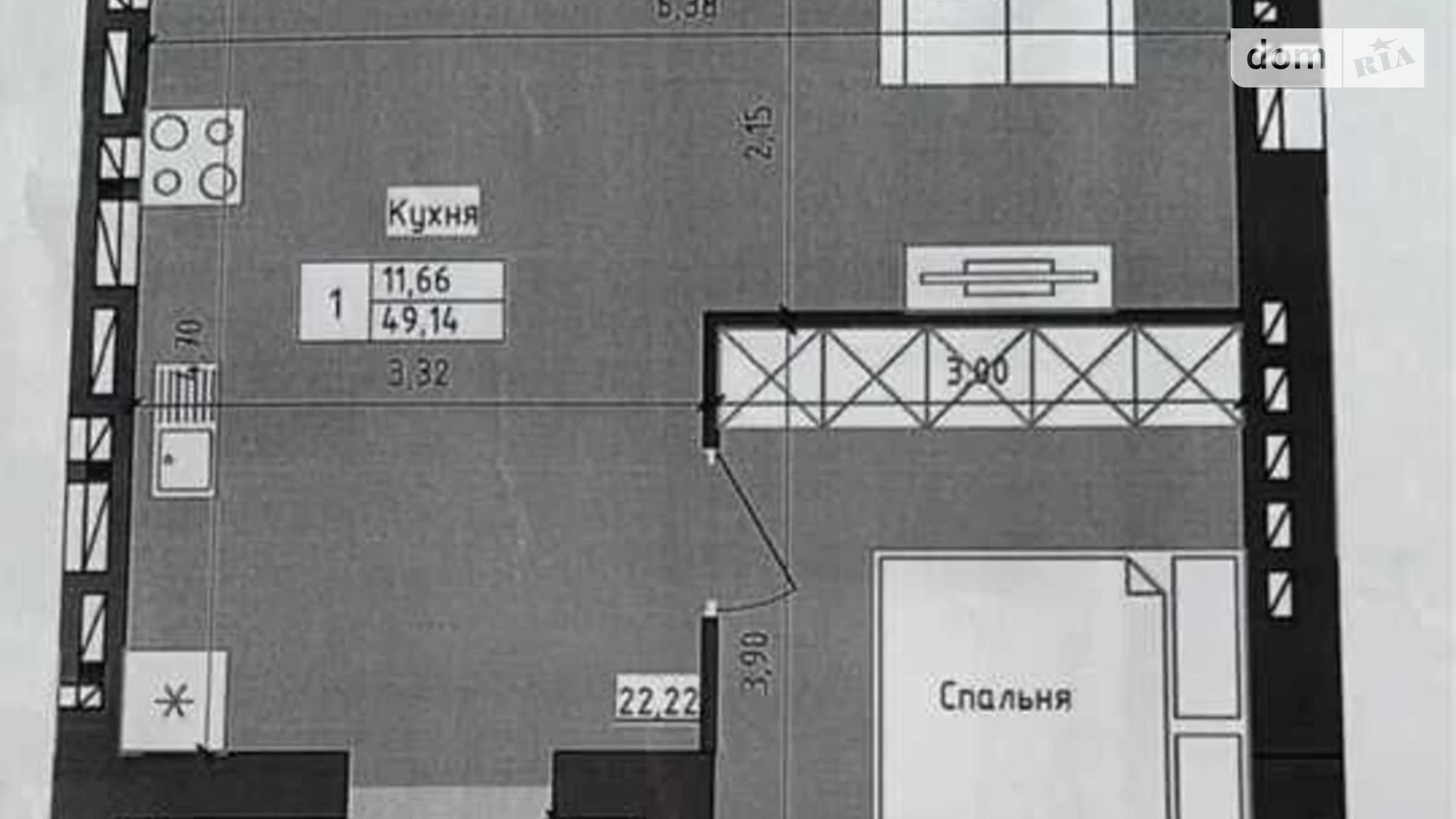 Продается 1-комнатная квартира 46 кв. м в Днепре, ул. Судца Маршала, 30