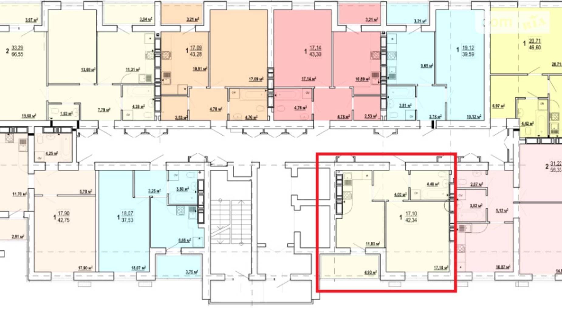 Продается 1-комнатная квартира 41.4 кв. м в Харькове, ул. Борткевича