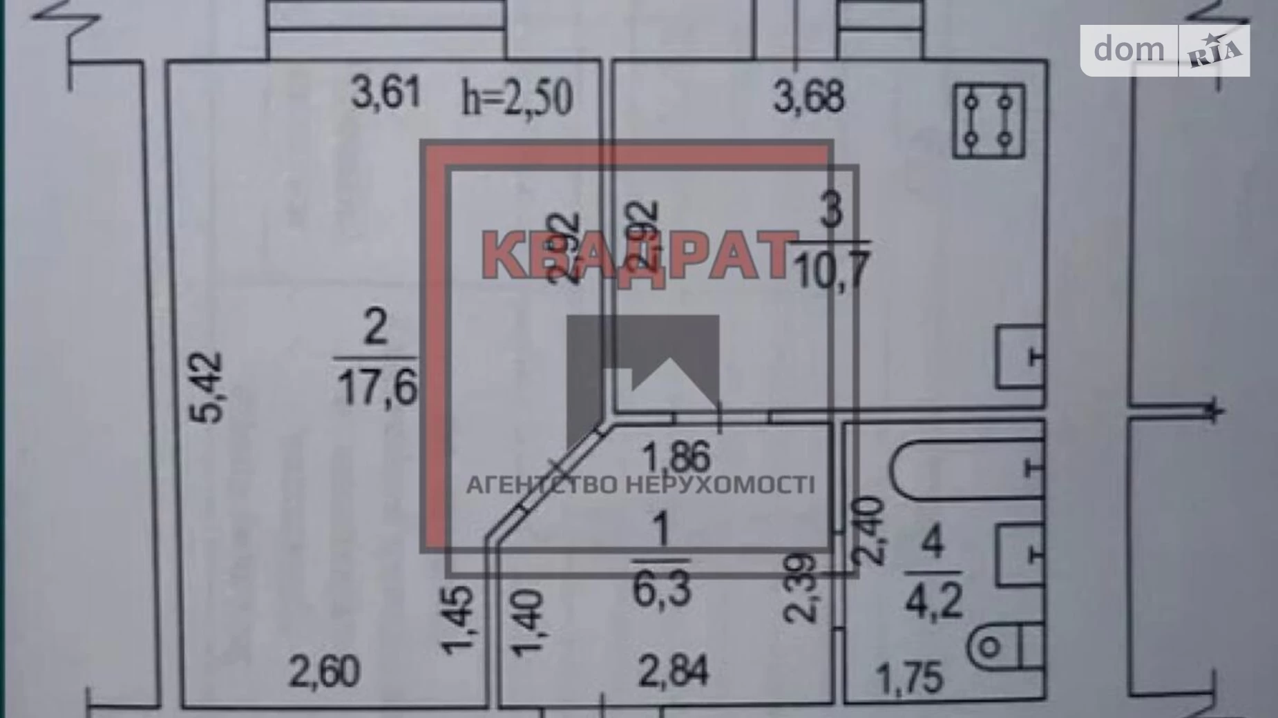 Продается 1-комнатная квартира 40.5 кв. м в Полтаве, ул. Джохара Дудаева(Никитченко) - фото 4