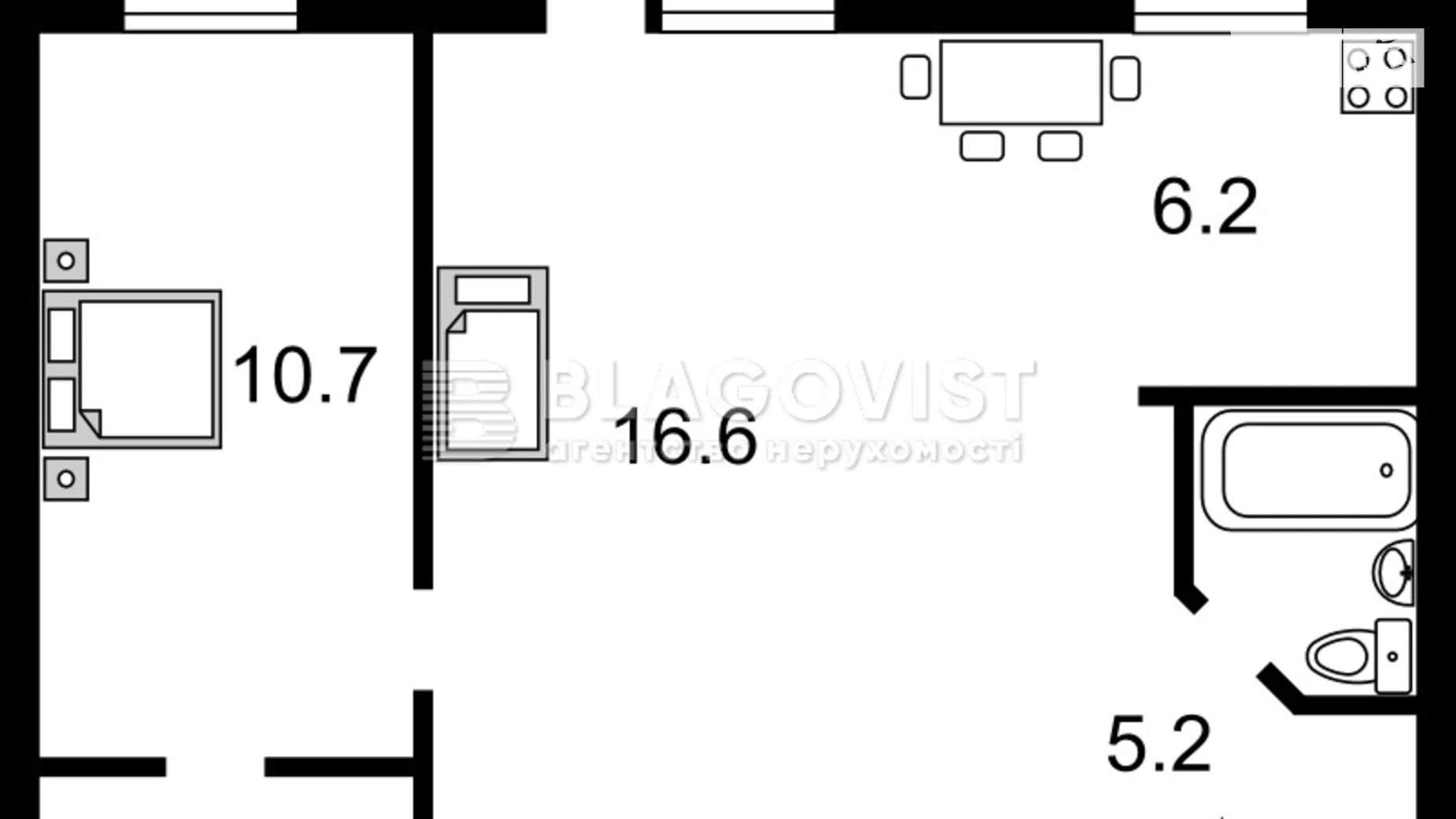 Продается 1-комнатная квартира 44 кв. м в Киеве, ул. Леонида Первомайского, 11