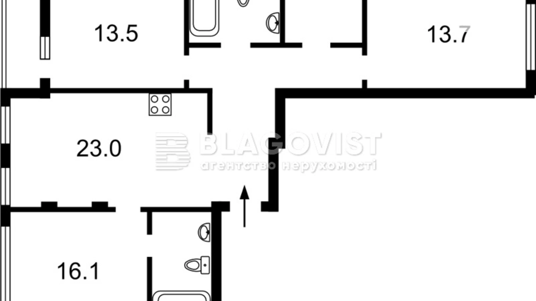 Продається 3-кімнатна квартира 92 кв. м у Києві, вул. Теремківська, 4А