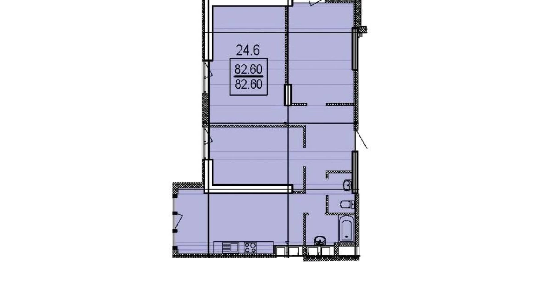 Продається 3-кімнатна квартира 82.6 кв. м у Одесі, вул. Дача Ковалевського