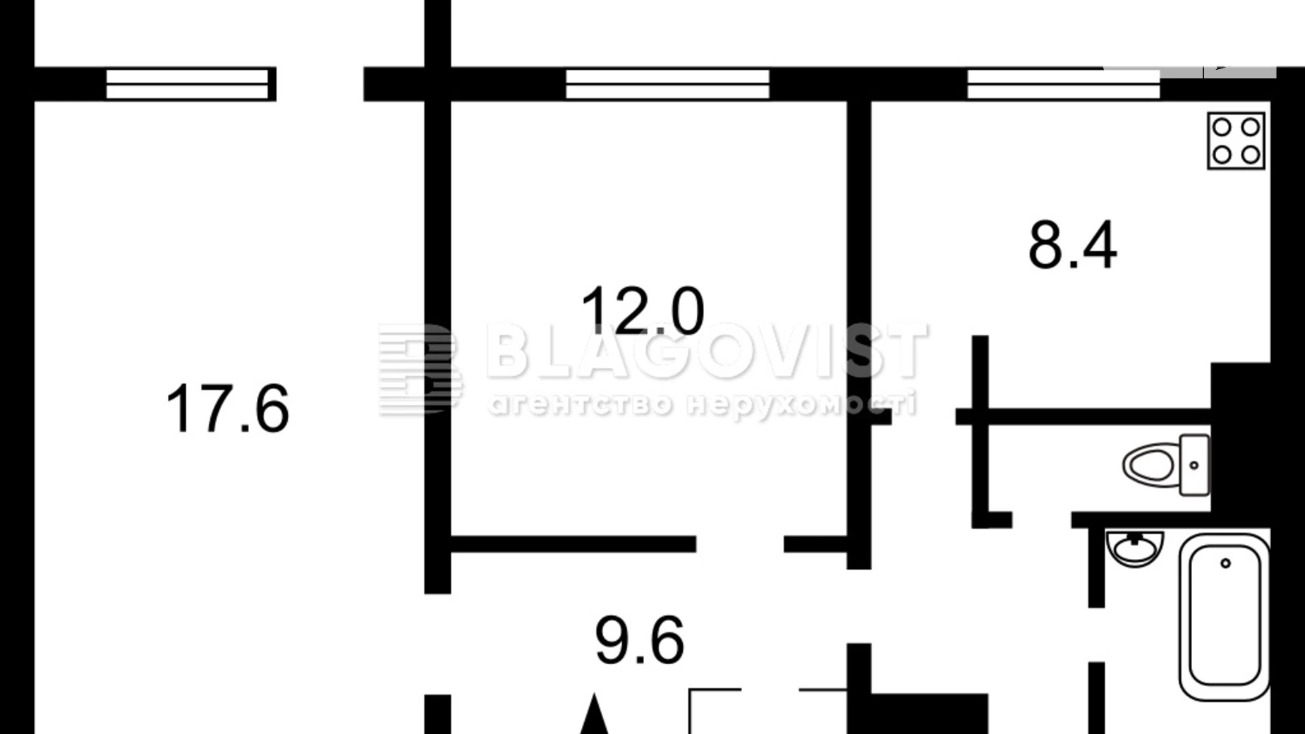 Продается 2-комнатная квартира 54 кв. м в Киеве, ул. Предславинская, 25