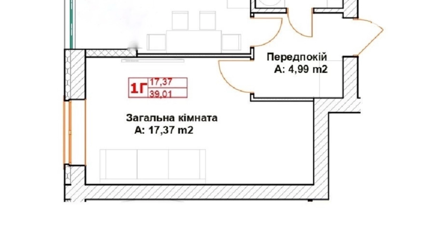 Продается 1-комнатная квартира 39 кв. м в Буче, ул. Вишневая, 37