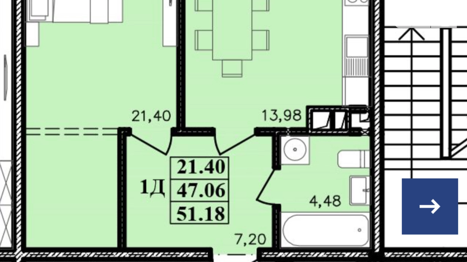 Продается 1-комнатная квартира 51 кв. м в Одессе - фото 5