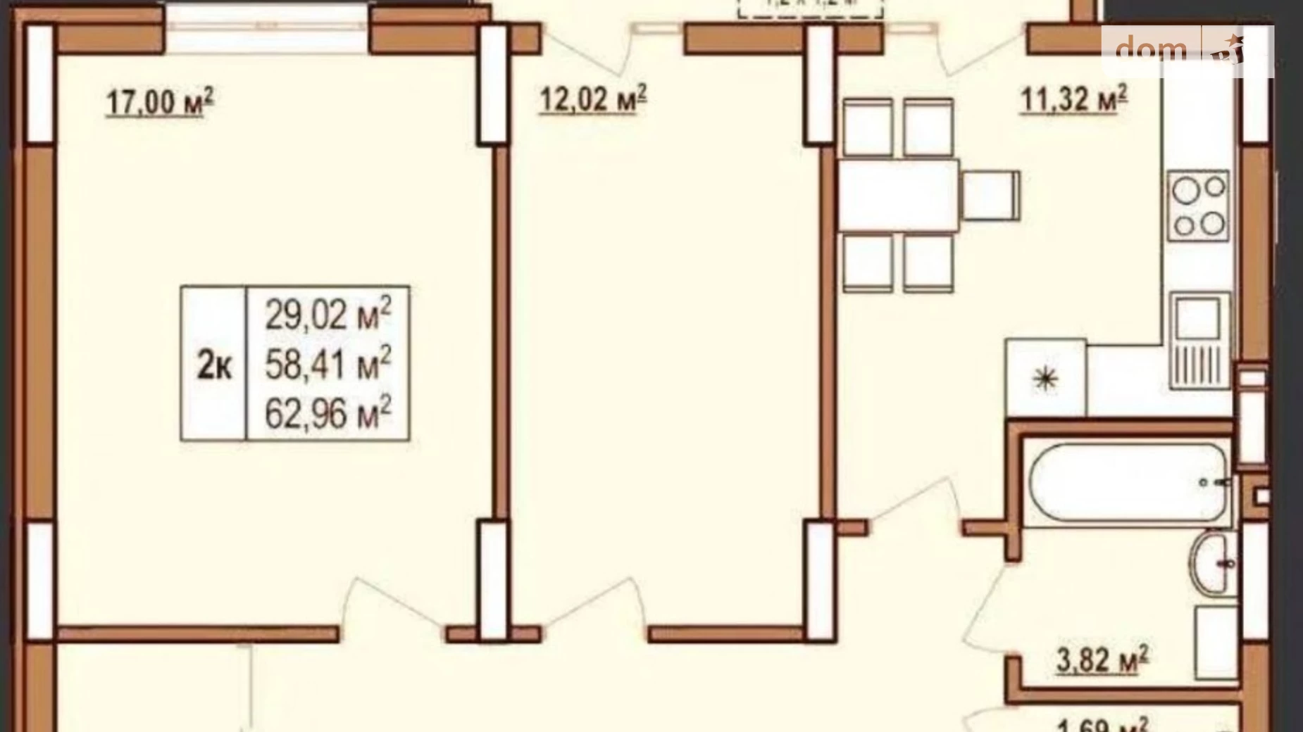 Продается 2-комнатная квартира 63 кв. м в Винниках, ул. Галицкая, 109Д