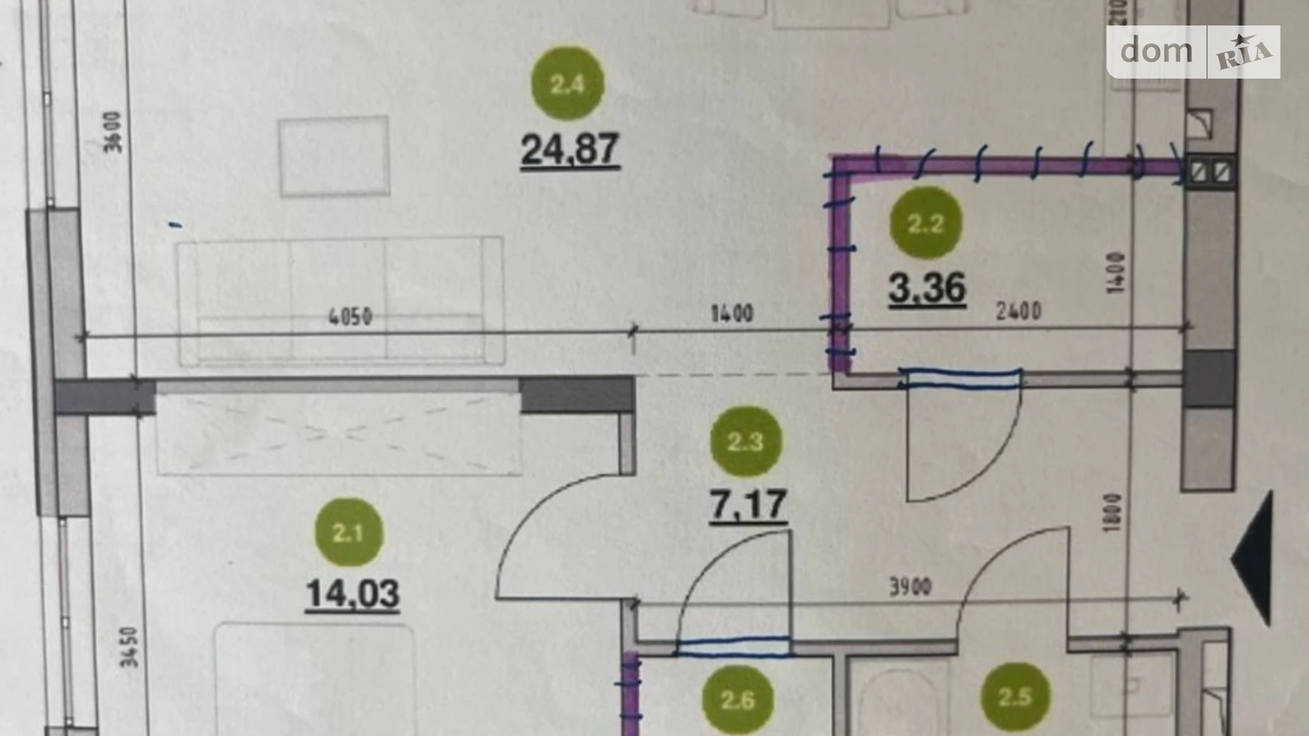 Продается 1-комнатная квартира 56 кв. м в Львове, ул. Рудненская, 8