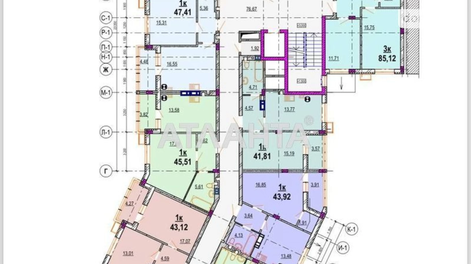 Продается 1-комнатная квартира 42 кв. м в Виннице, ул. Ивана Богуна