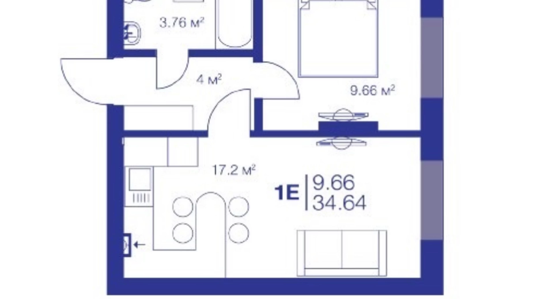 Продається 1-кімнатна квартира 36.1 кв. м у Ірпені, вул. Університетська, 1Б