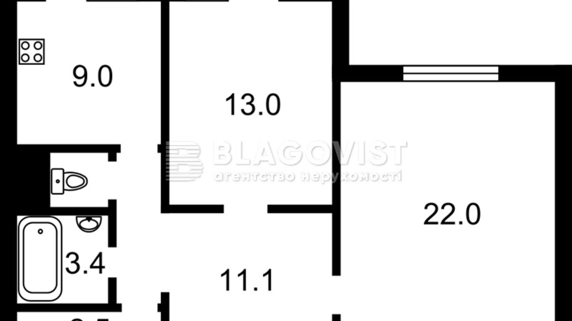 Продается 2-комнатная квартира 65.8 кв. м в Киеве, ул. Ивана Пулюя, 1