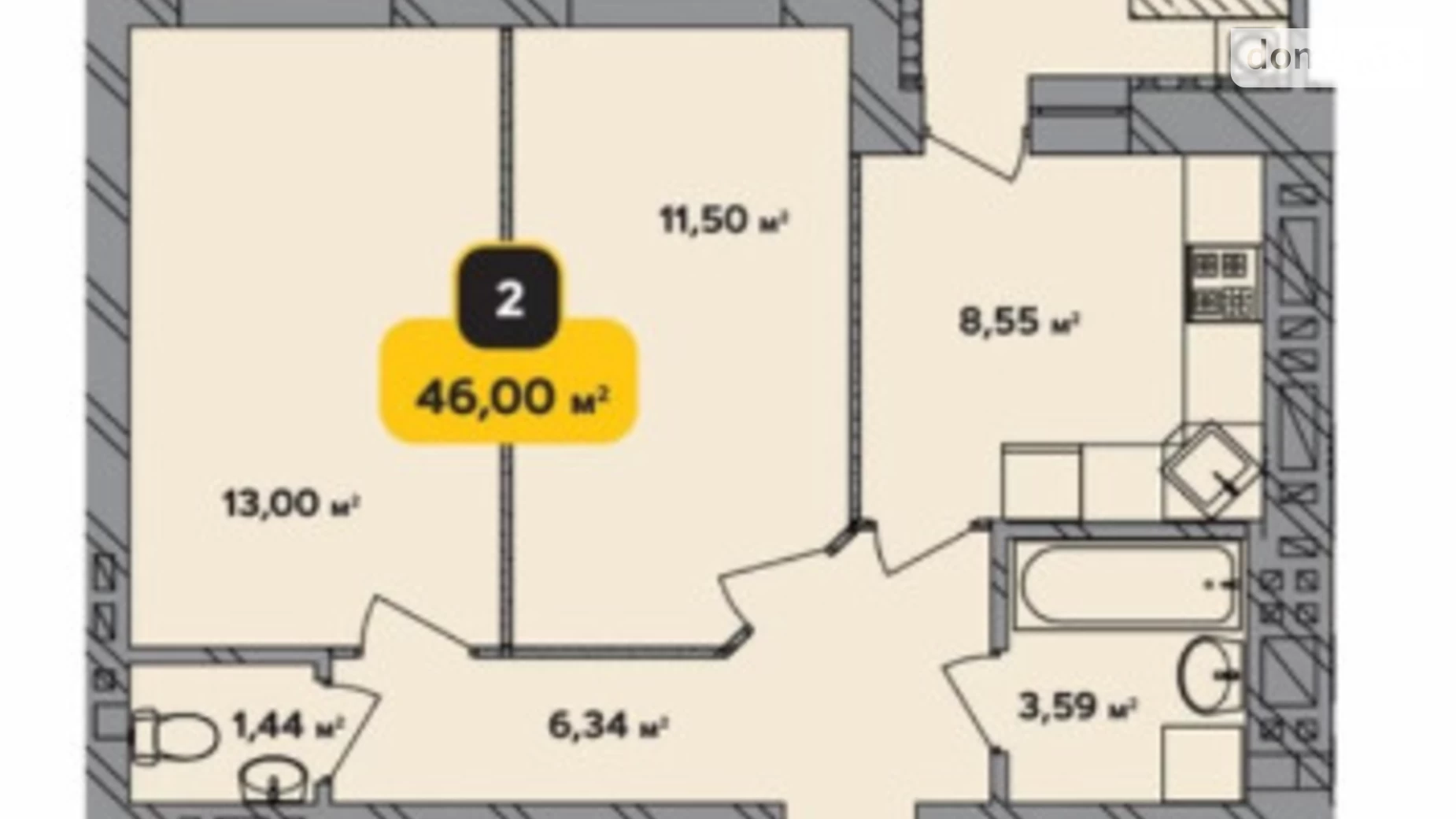 Продається 2-кімнатна квартира 45.5 кв. м у Хмельницькому, вул. Інститутська, 6/1А - фото 4