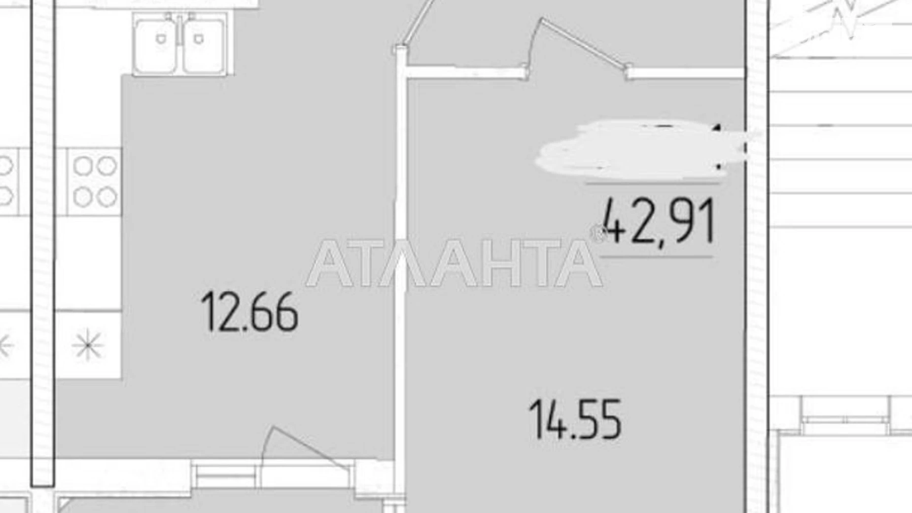 Продается 1-комнатная квартира 43 кв. м в Одессе, ул. Краснова