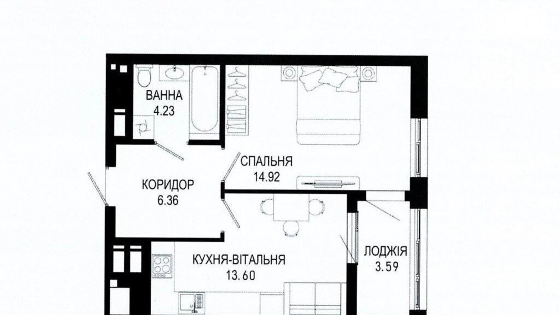 Продается 1-комнатная квартира 42 кв. м в Львове, ул. Зеленая, 170