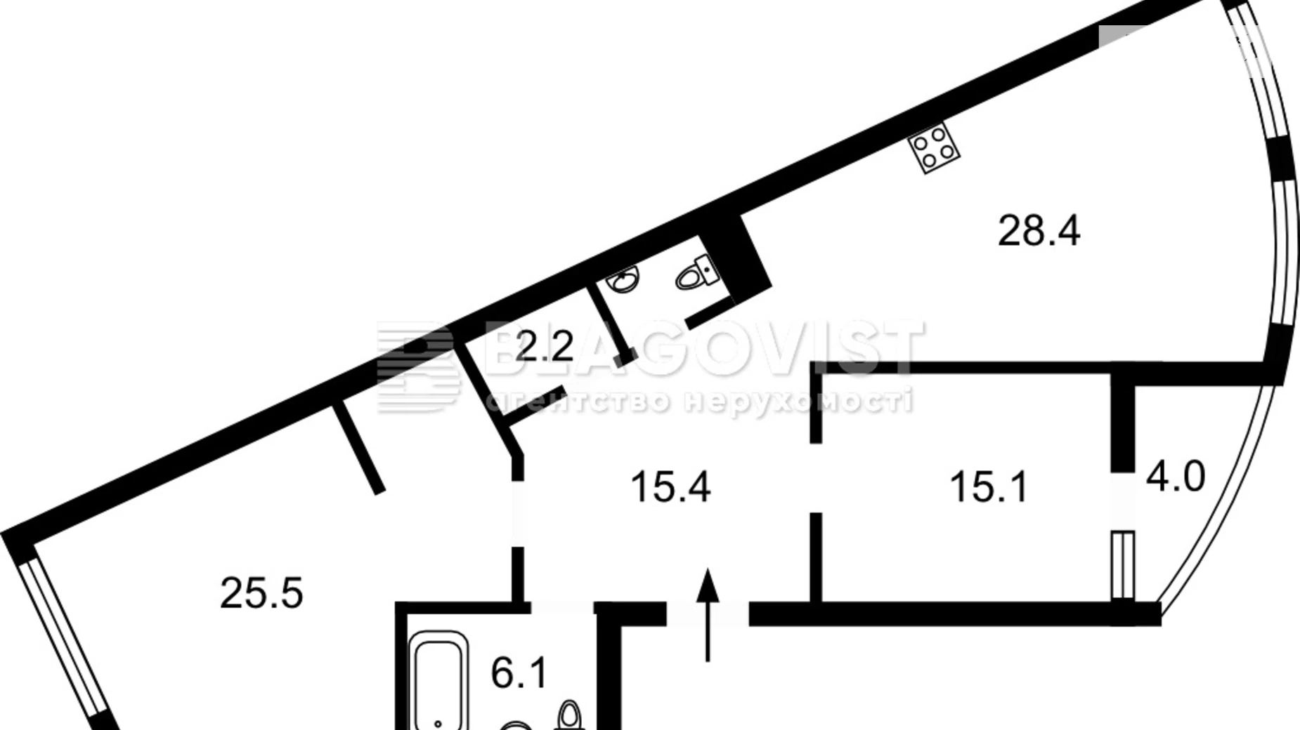 Продается 2-комнатная квартира 93.6 кв. м в Киеве, ул. Михаила Бойчука, 19А