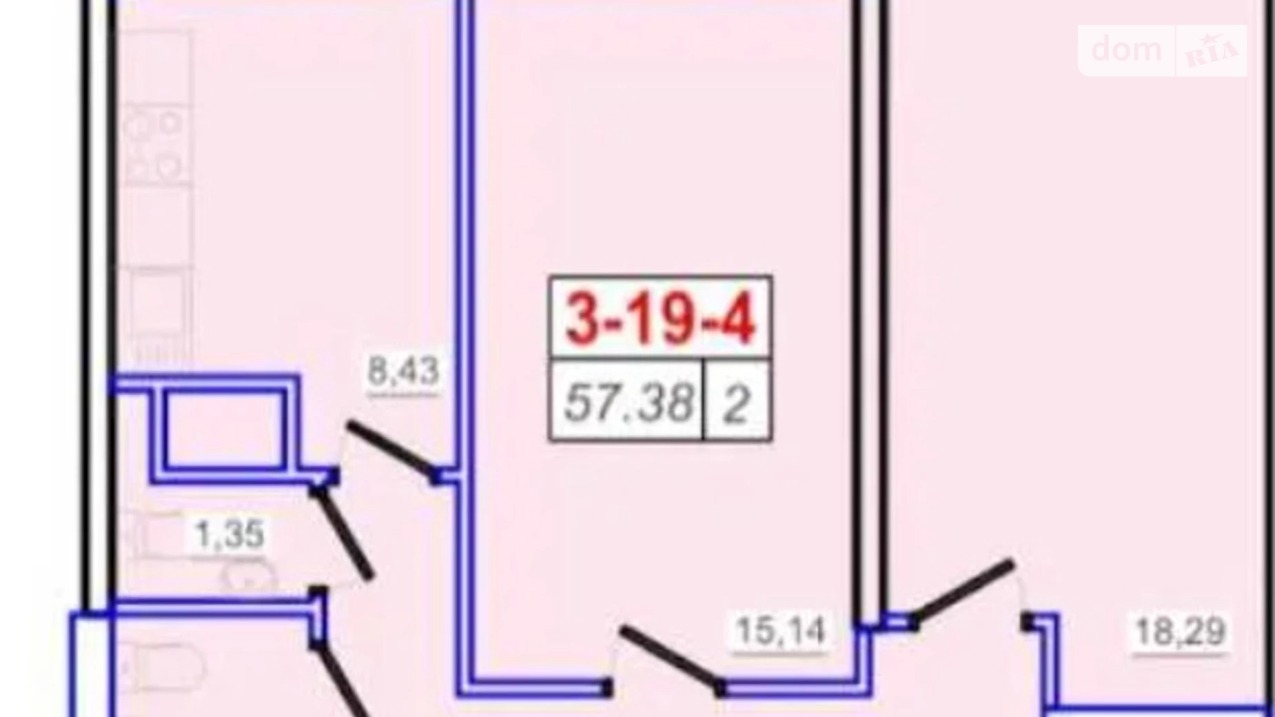 Продается 2-комнатная квартира 58 кв. м в Одессе, ул. Жемчужная