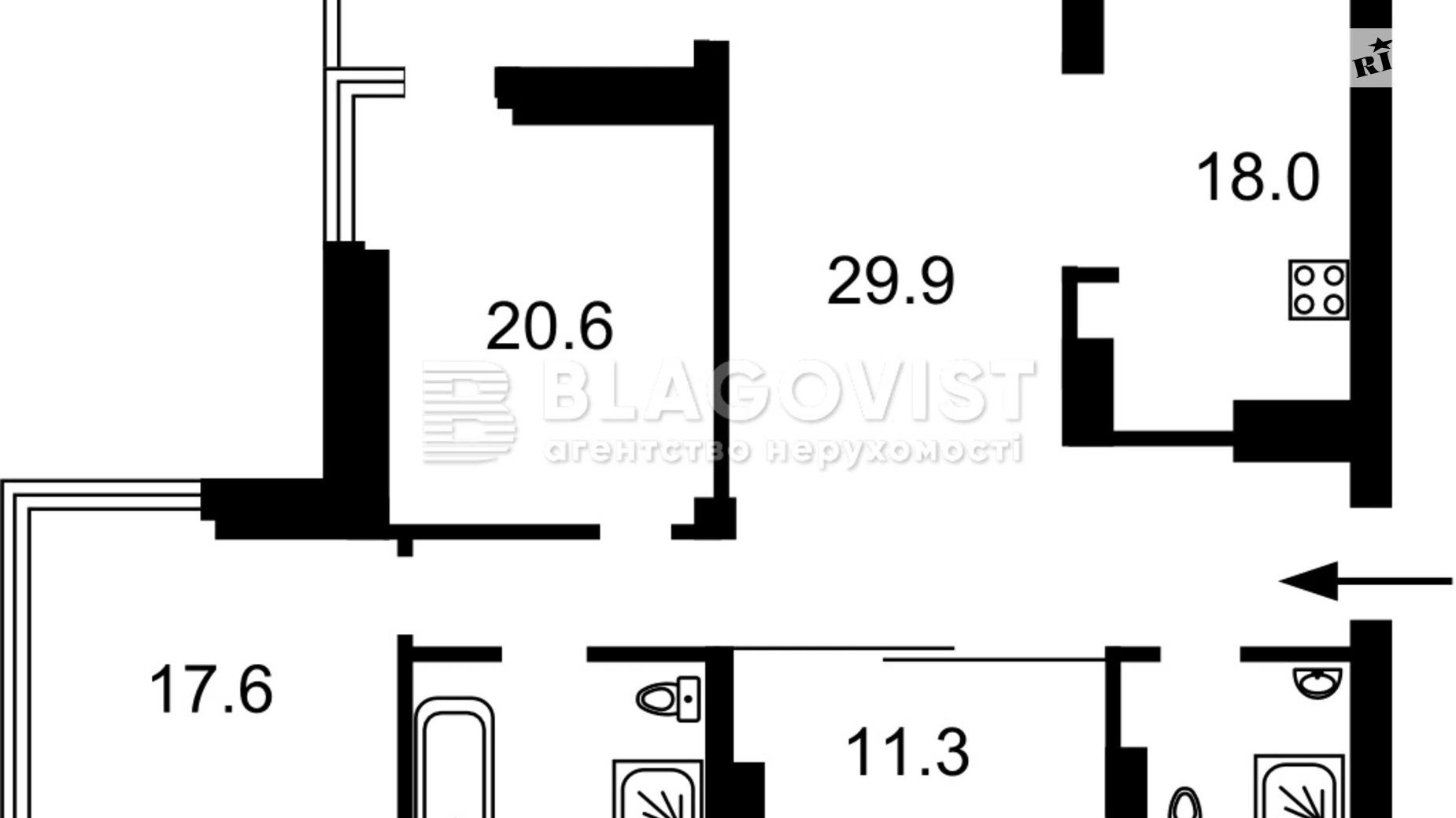 Продается 3-комнатная квартира 135 кв. м в Киеве, ул. Коновальца Евгения, 26А