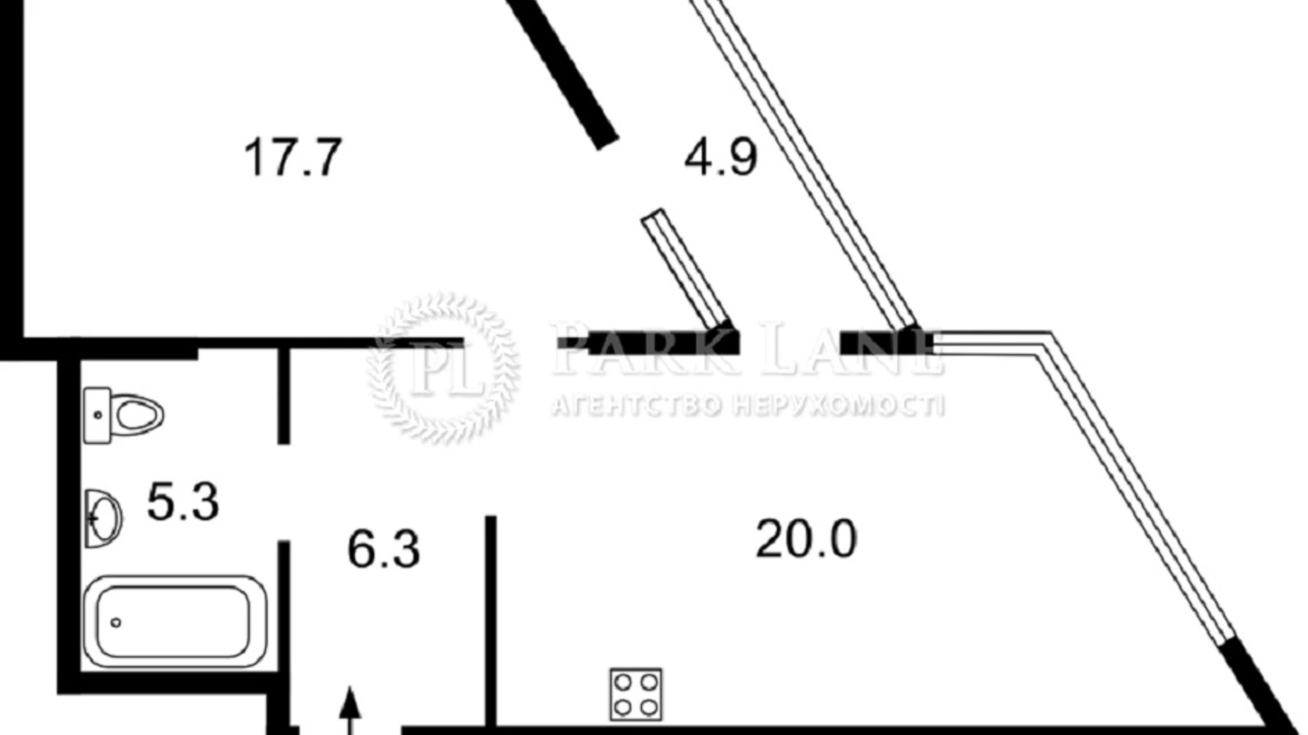 Продается 2-комнатная квартира 54 кв. м в Киеве, ул. Осокорская, 2А