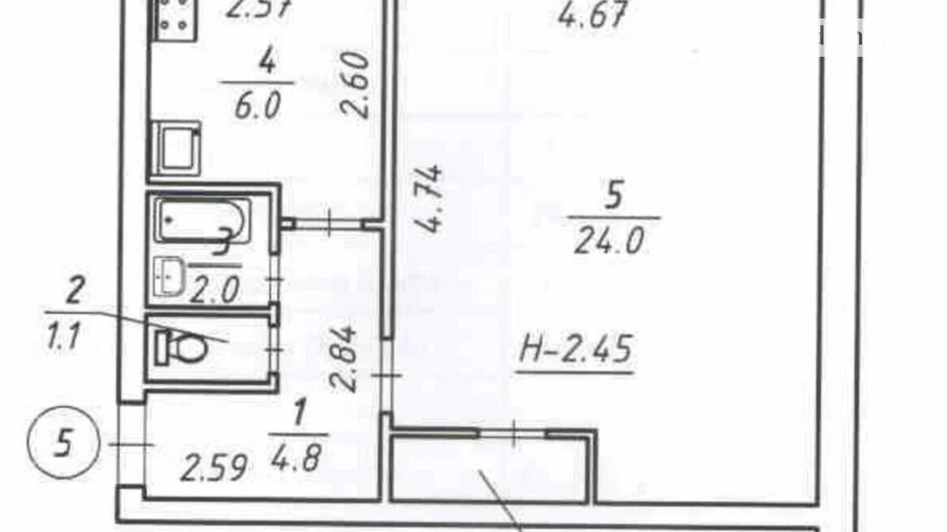 Продается 1-комнатная квартира 44 кв. м в Сумах, ул. Герасима Кондратьева(Кирова)