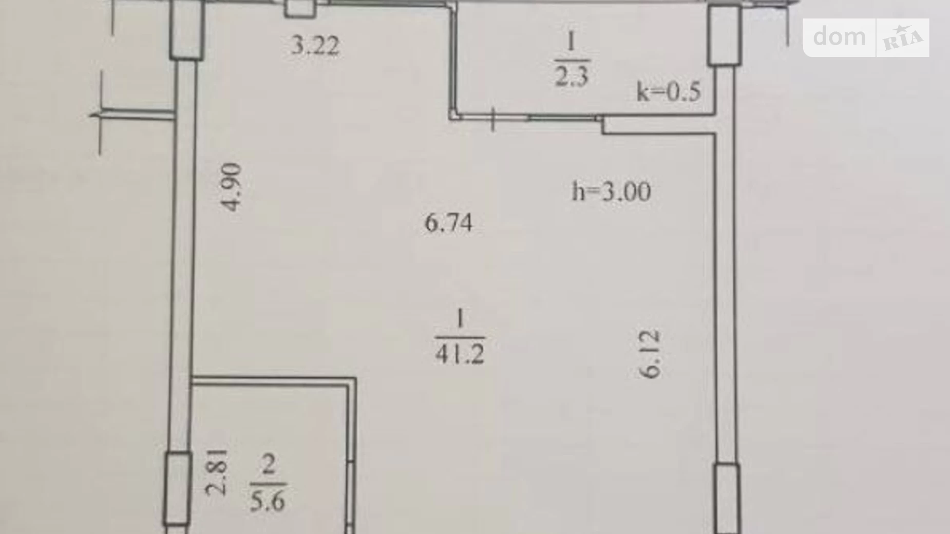 Продається 2-кімнатна квартира 49.1 кв. м у Дніпрі, вул. Короленка, 2К