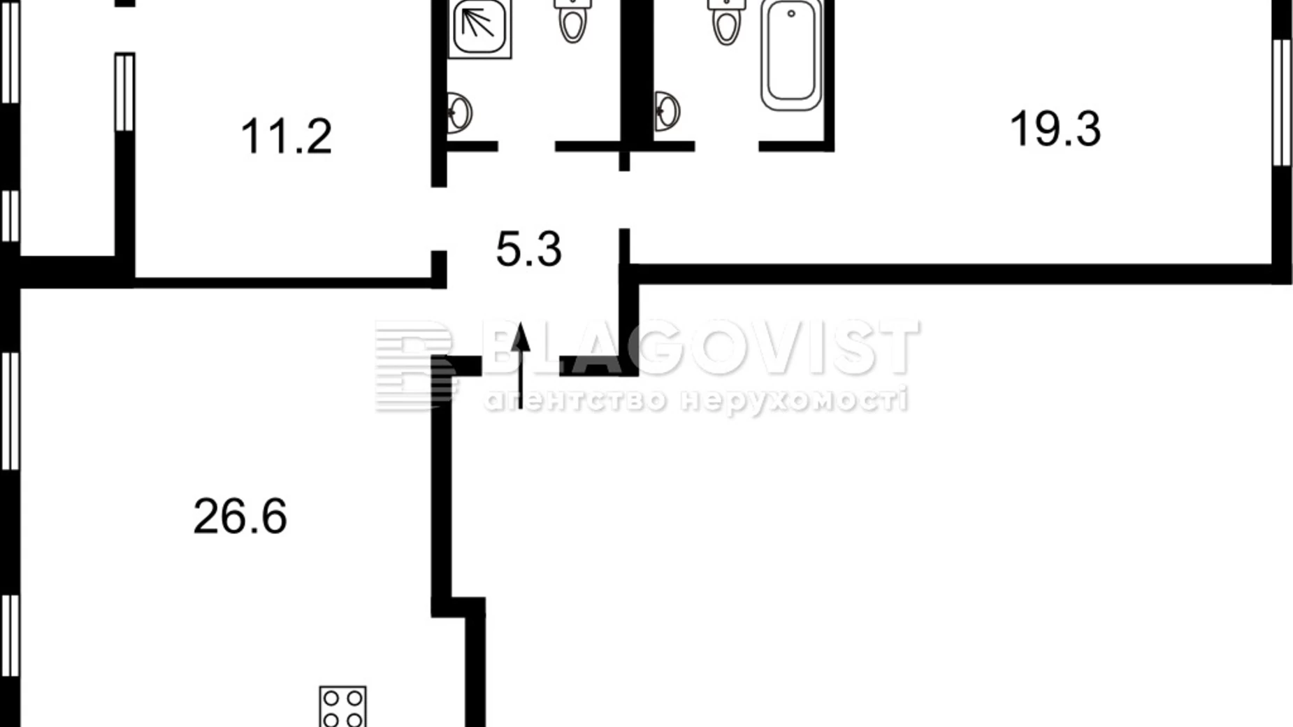 Продається 2-кімнатна квартира 72 кв. м у Києві, просп. Соборності, 17