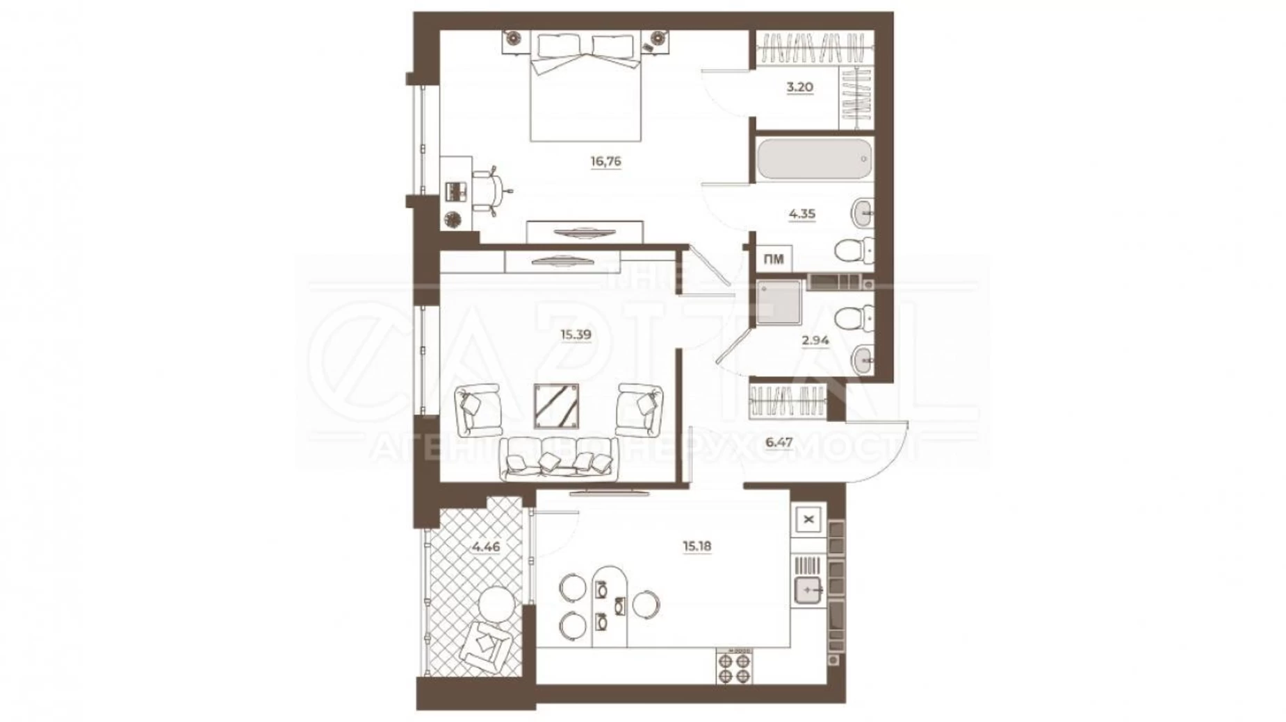 Продается 2-комнатная квартира 68 кв. м в Киеве, ул. Николая Юнкерова, 37