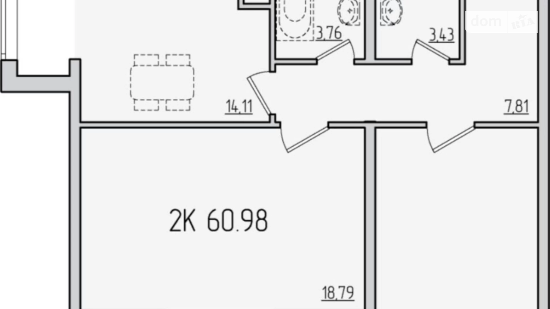 Продается 2-комнатная квартира 60.98 кв. м в Крыжановка, ул. Академика Сахарова - фото 5