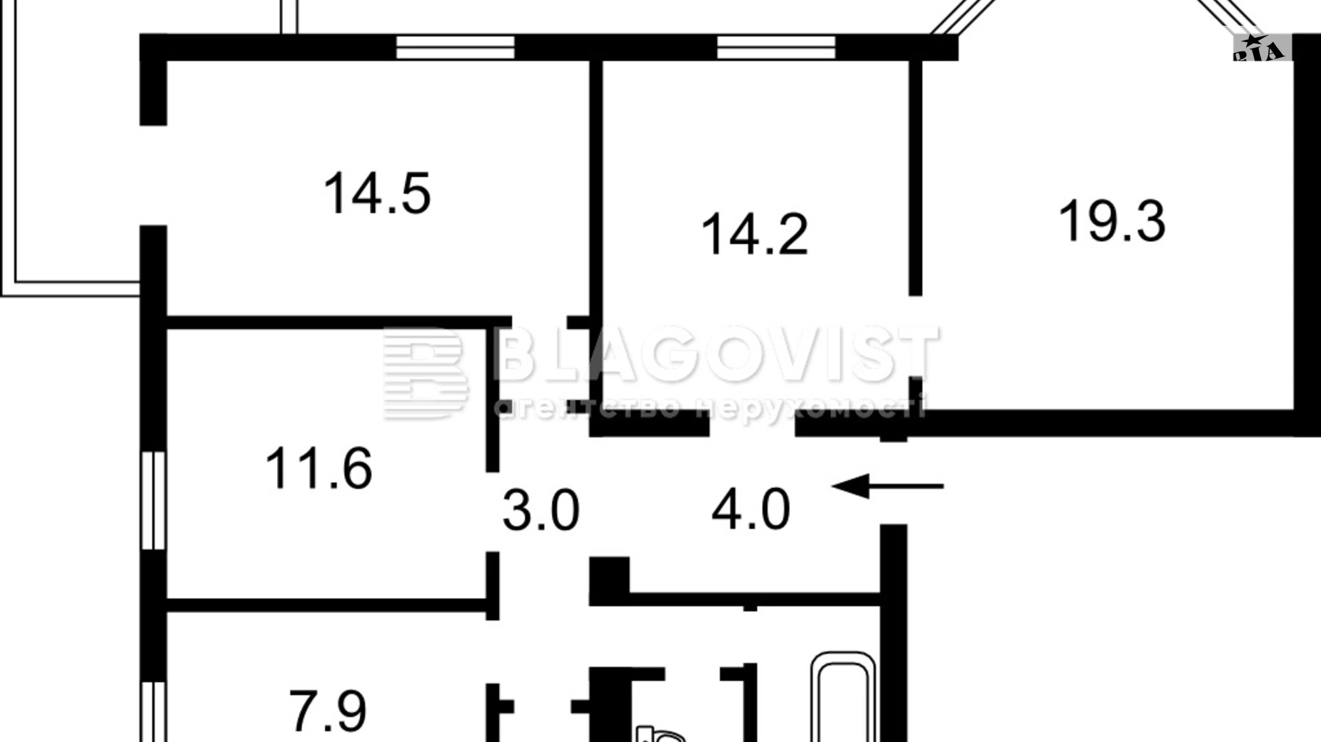 Продается 3-комнатная квартира 85 кв. м в Киеве, бул. Тараса Шевченко, 58