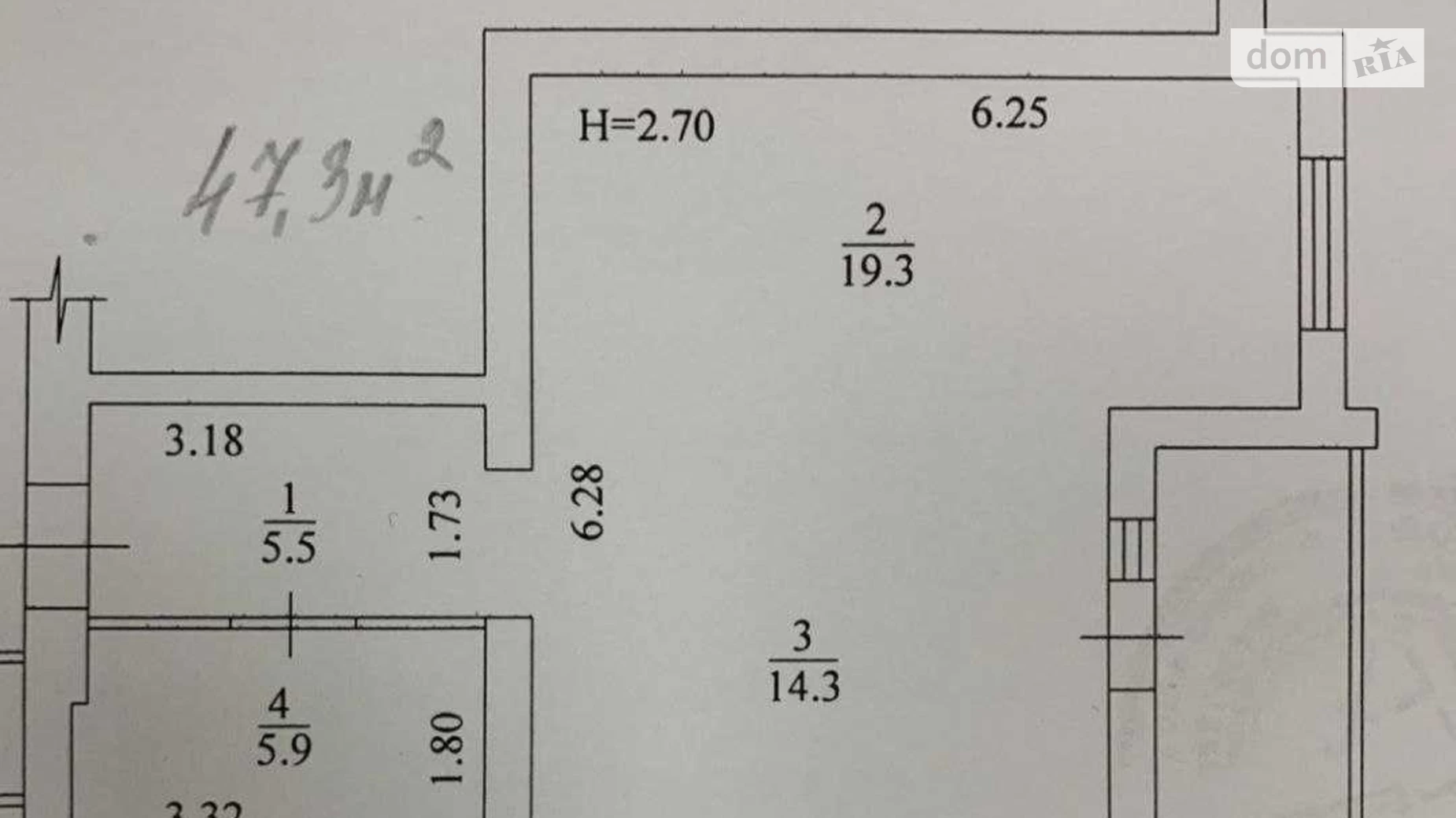 Продається 1-кімнатна квартира 47 кв. м у Харкові, просп. Перемоги, 86Б