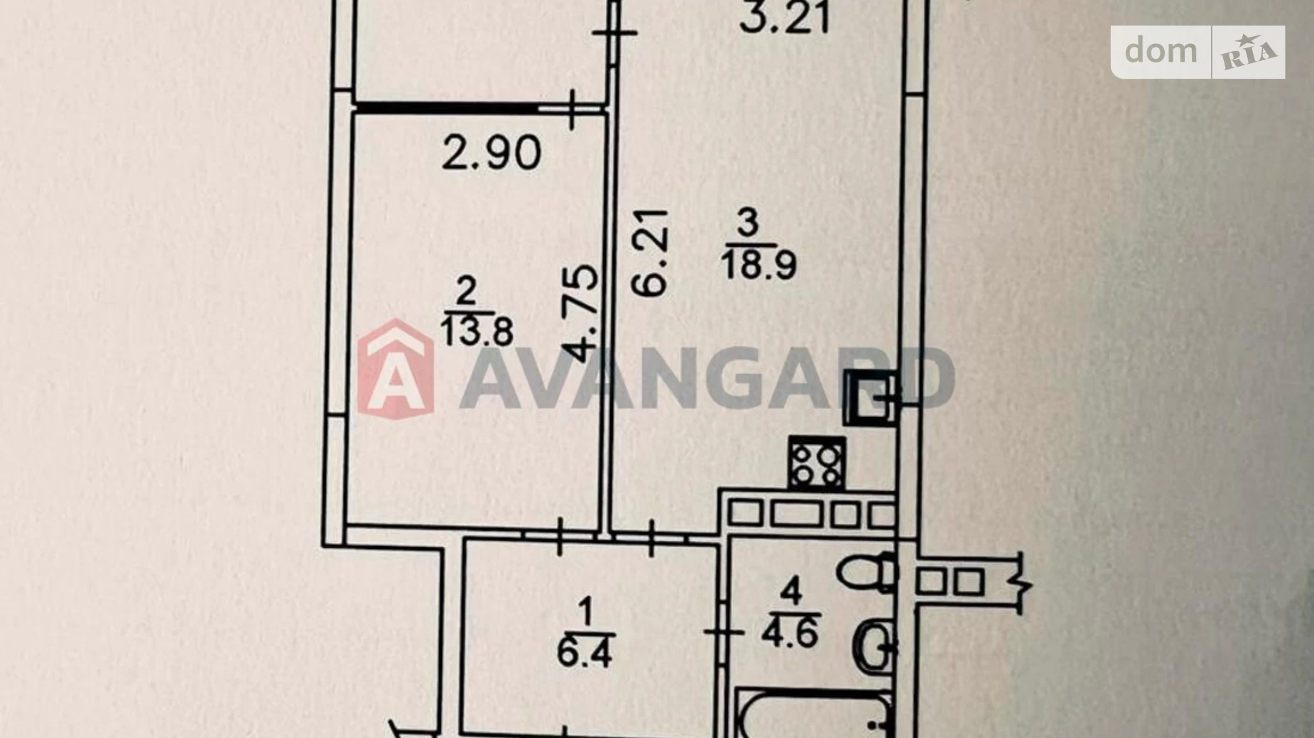 Продается 1-комнатная квартира 47 кв. м в Киеве, просп. Правды