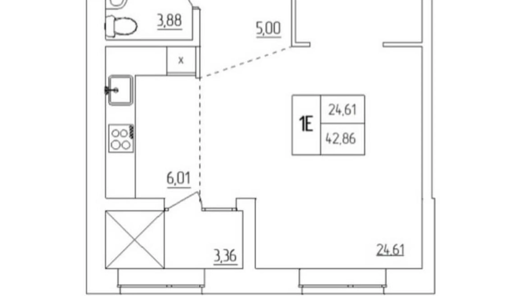 Продается 1-комнатная квартира 42.86 кв. м в Ровно, ул. Королева - фото 5