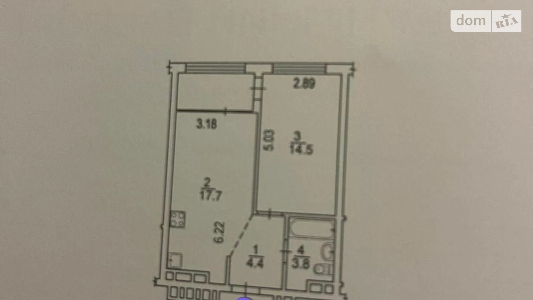 Продается 1-комнатная квартира 44 кв. м в Киеве, ул. Евгения Сверстюка, 6Є