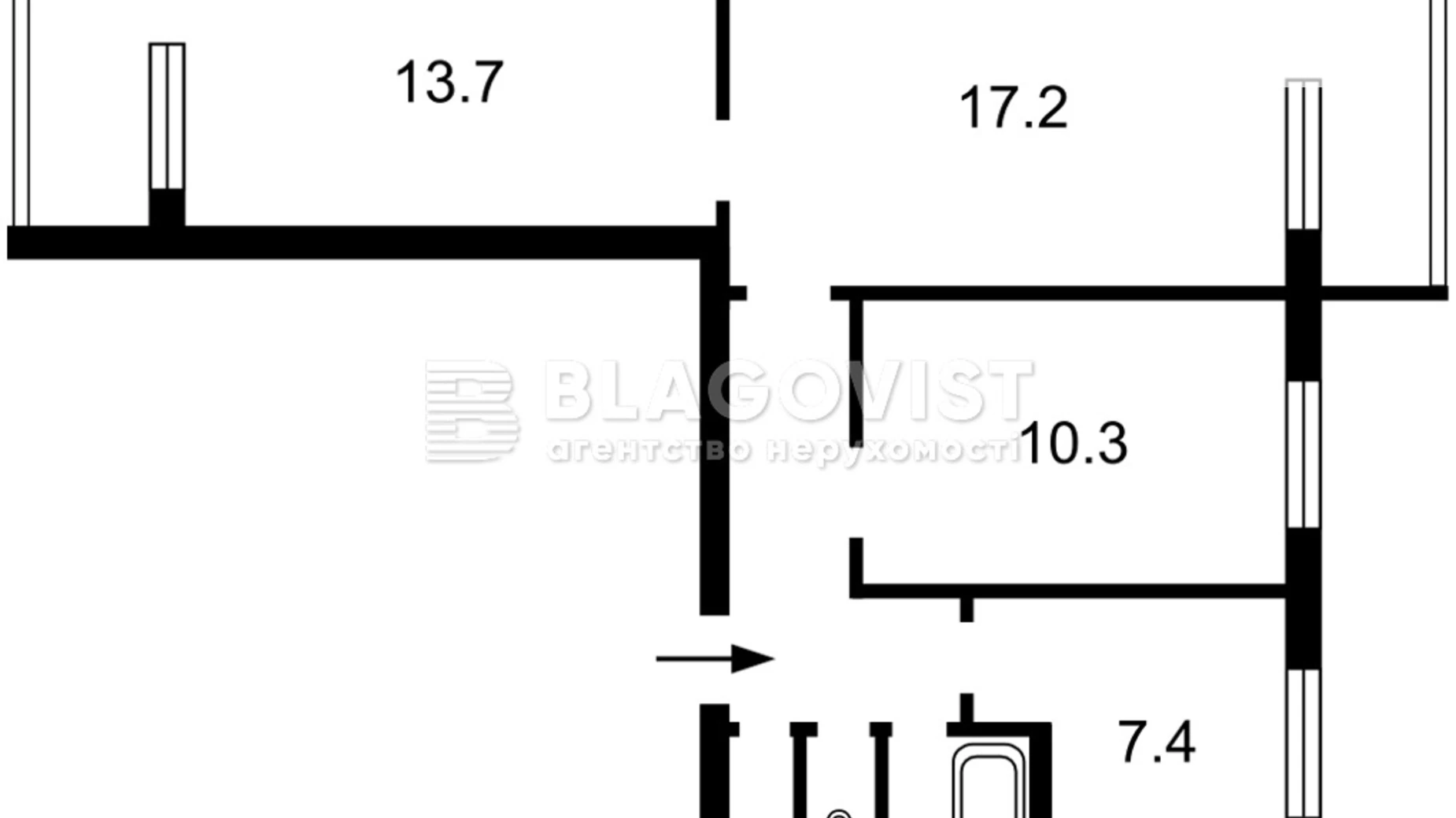 Продается 3-комнатная квартира 63 кв. м в Киеве, ул. Митрополита Андрея Шептицкого, 24Г