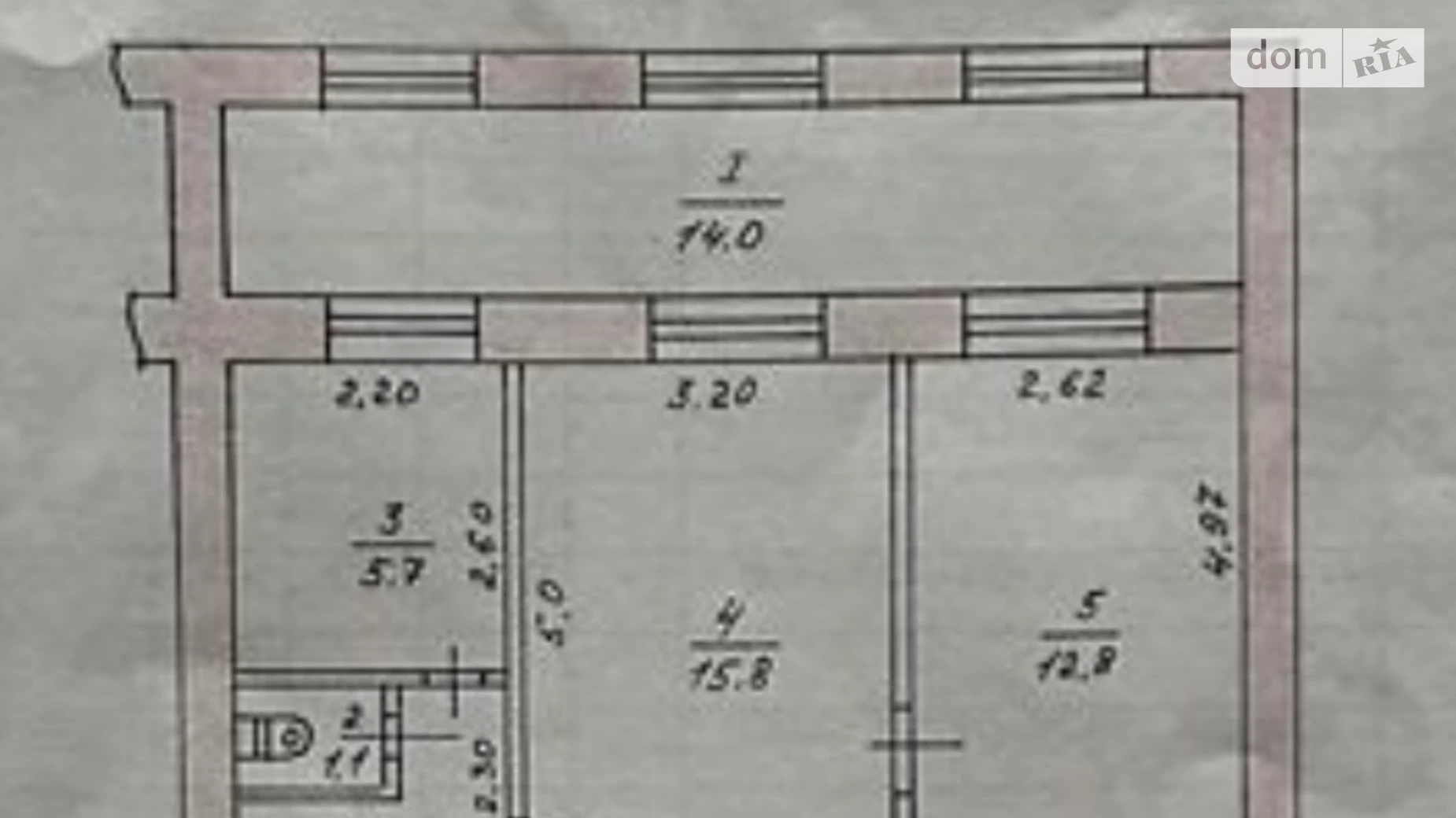 2-комнатная квартира 54 кв. м в Тернополе