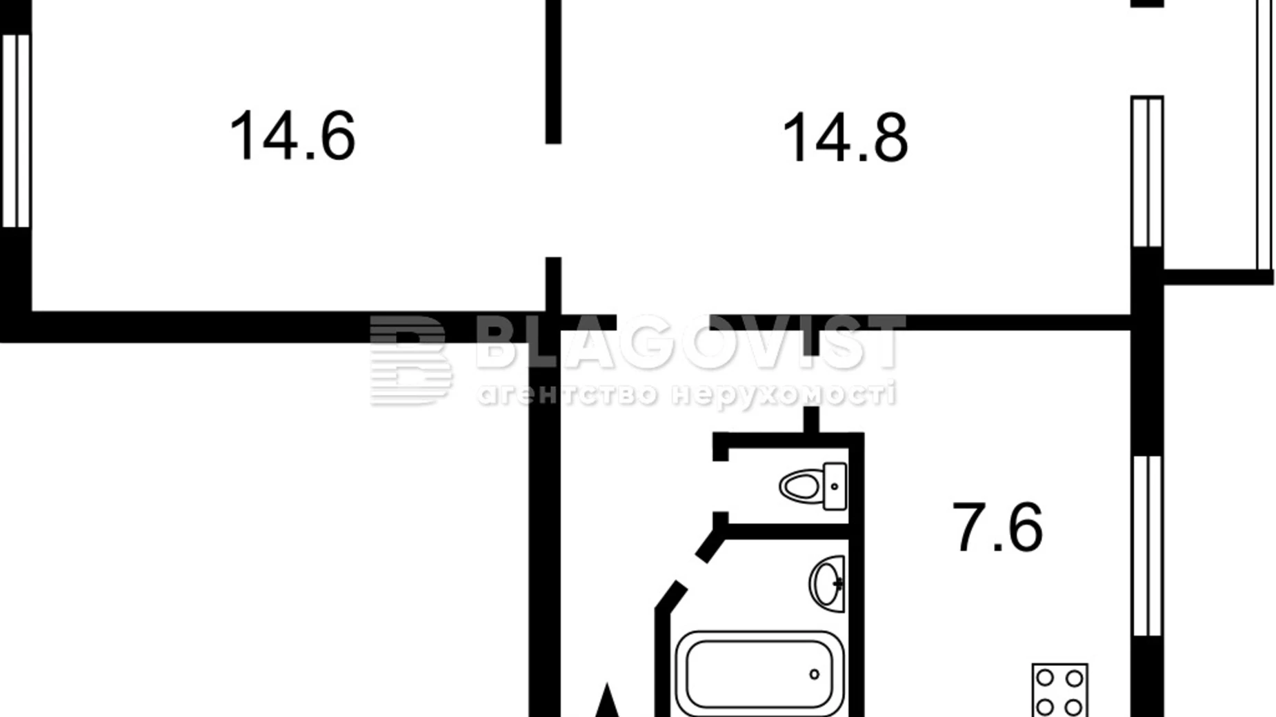 Продается 2-комнатная квартира 46 кв. м в Киеве, ул. Игоря Турчина, 13