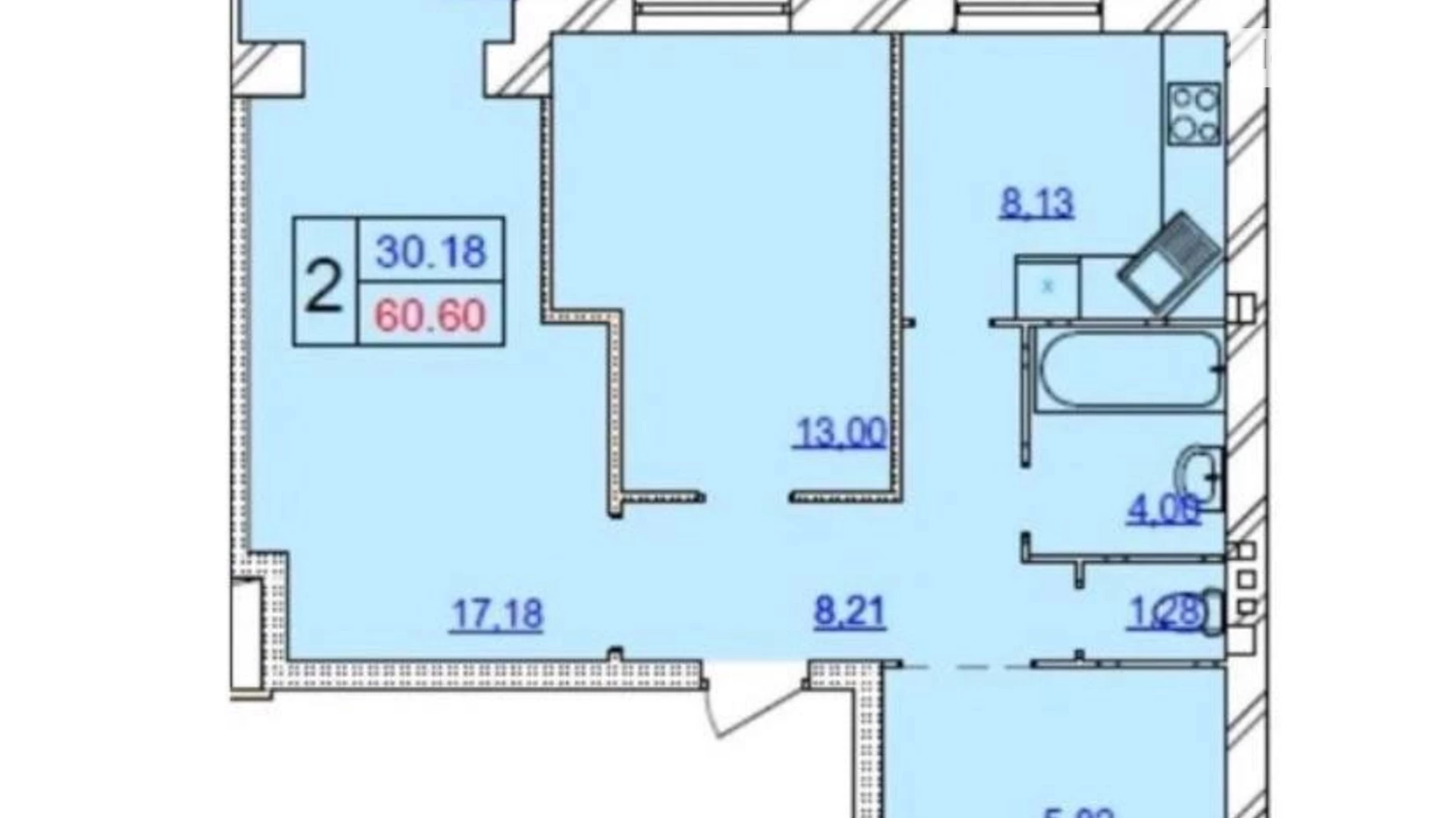 Продается 2-комнатная квартира 61 кв. м в Хмельницком, ул. Сечевых Стрельцов, 4А