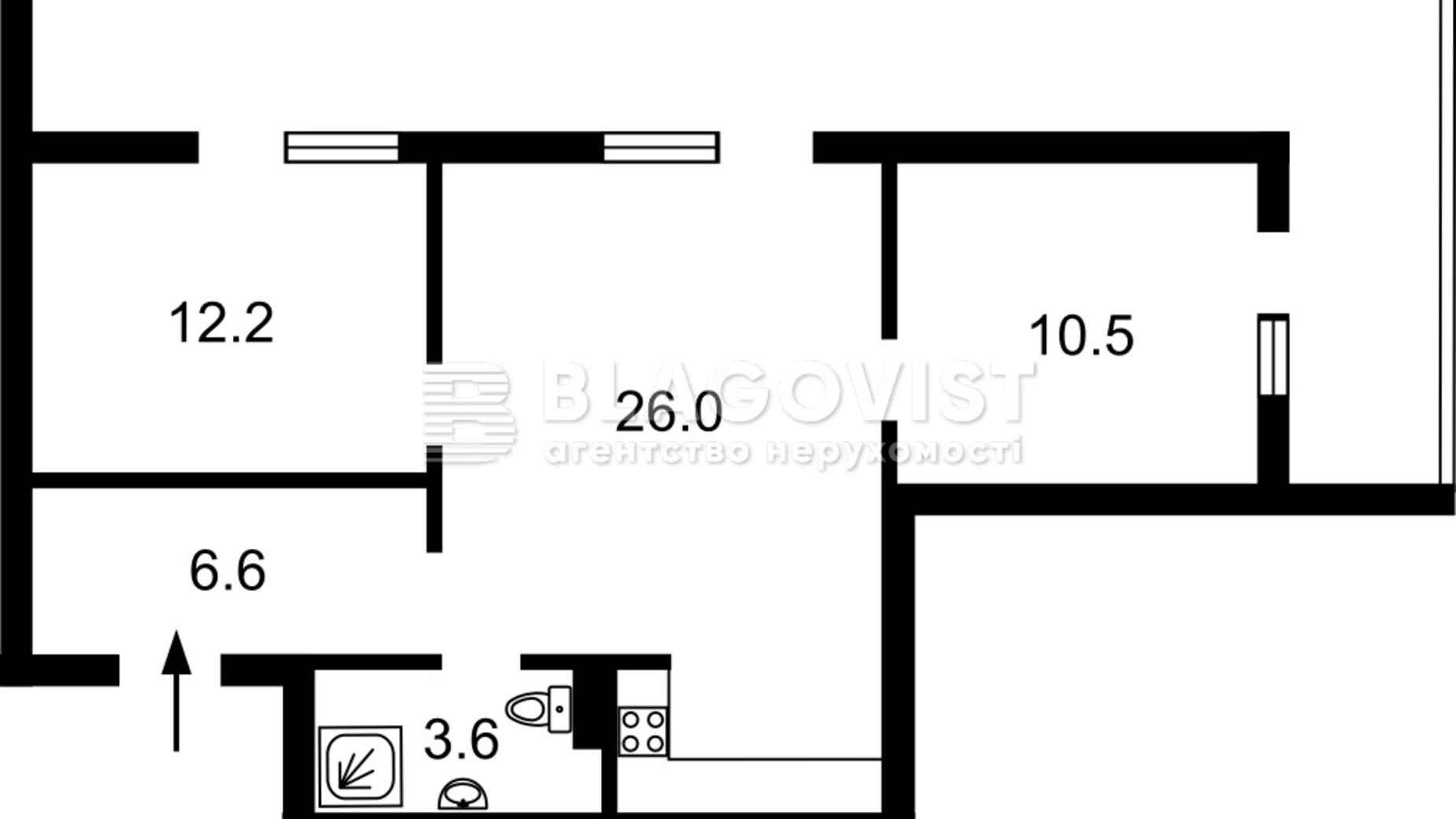 Продается 2-комнатная квартира 65 кв. м в Киеве, ул. Васильковская, 100А