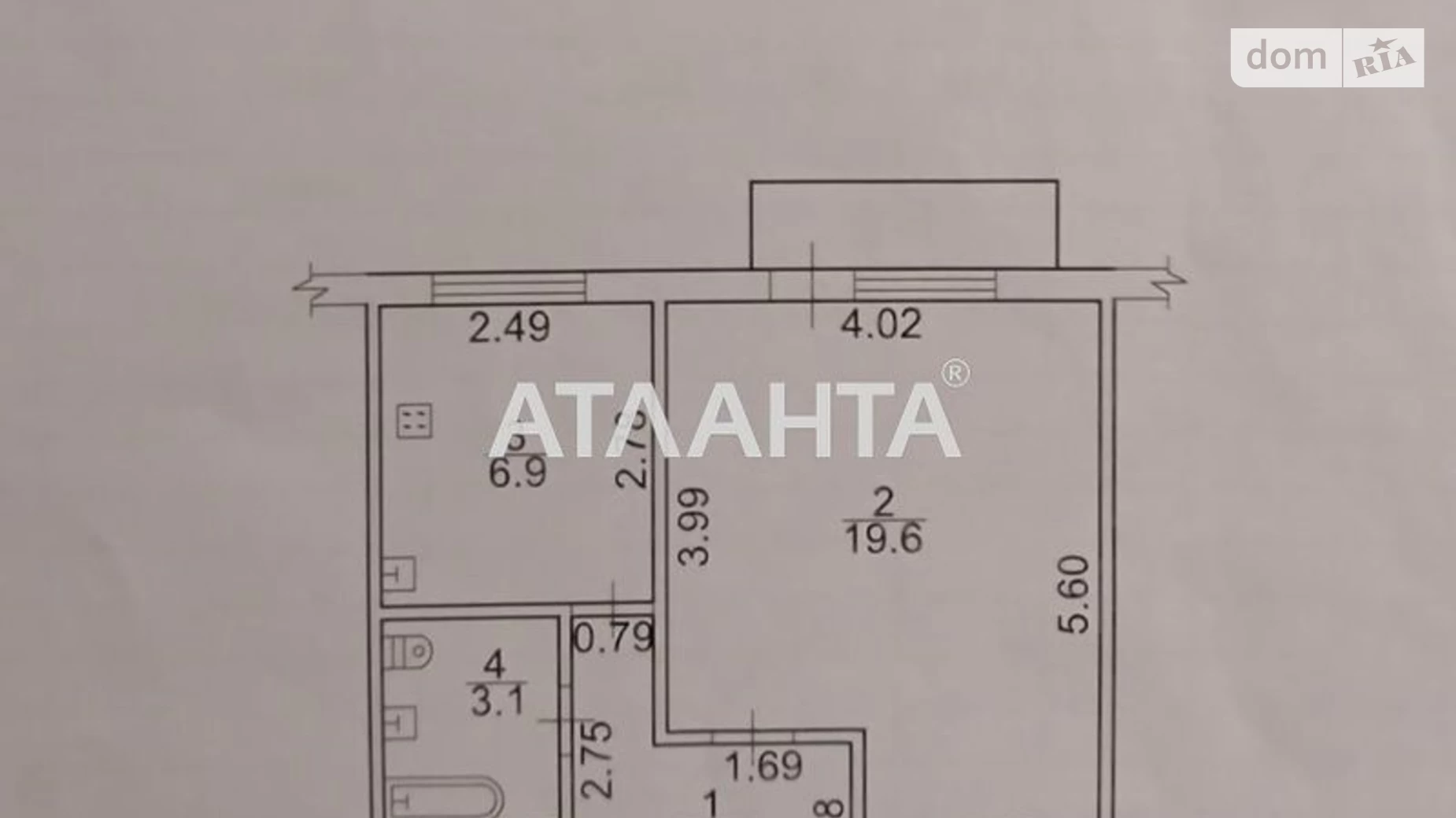 Продається 1-кімнатна квартира 36.3 кв. м у Одесі, бул. Десантний