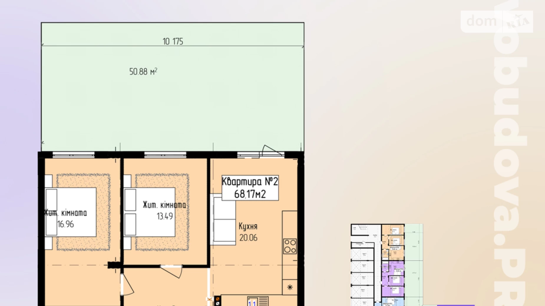 Продается 2-комнатная квартира 68.17 кв. м в Ужгороде, ул. Доманинская - фото 2