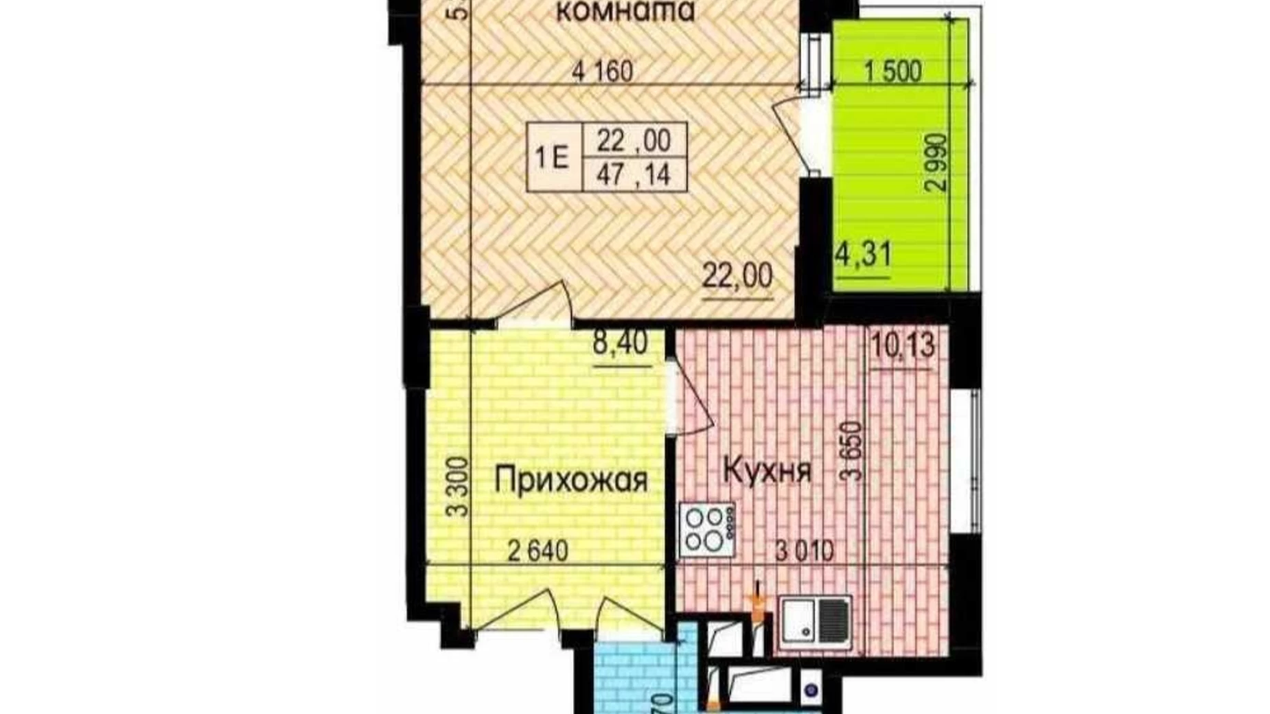 Продається 1-кімнатна квартира 48 кв. м у Харкові, просп. Героїв Харкова(Московський), 156