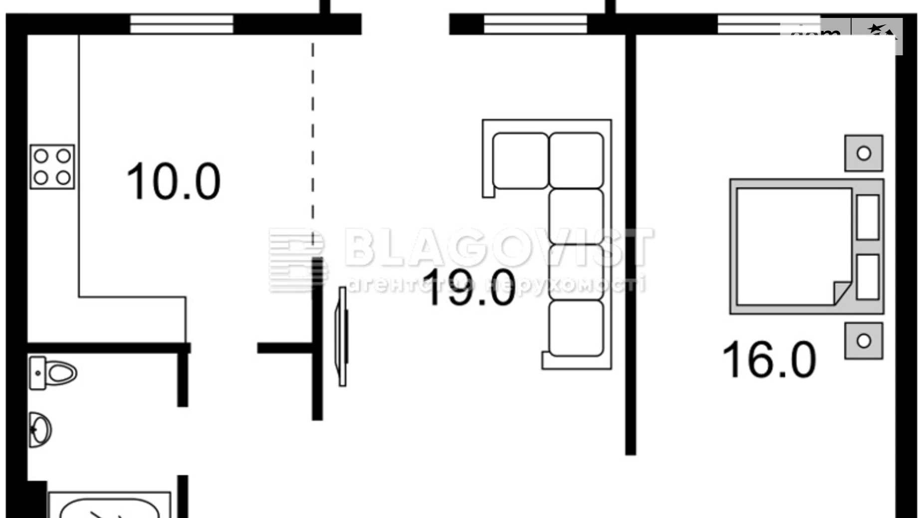 Продается 2-комнатная квартира 52 кв. м в Киеве, ул. Лютеранская, 26/17