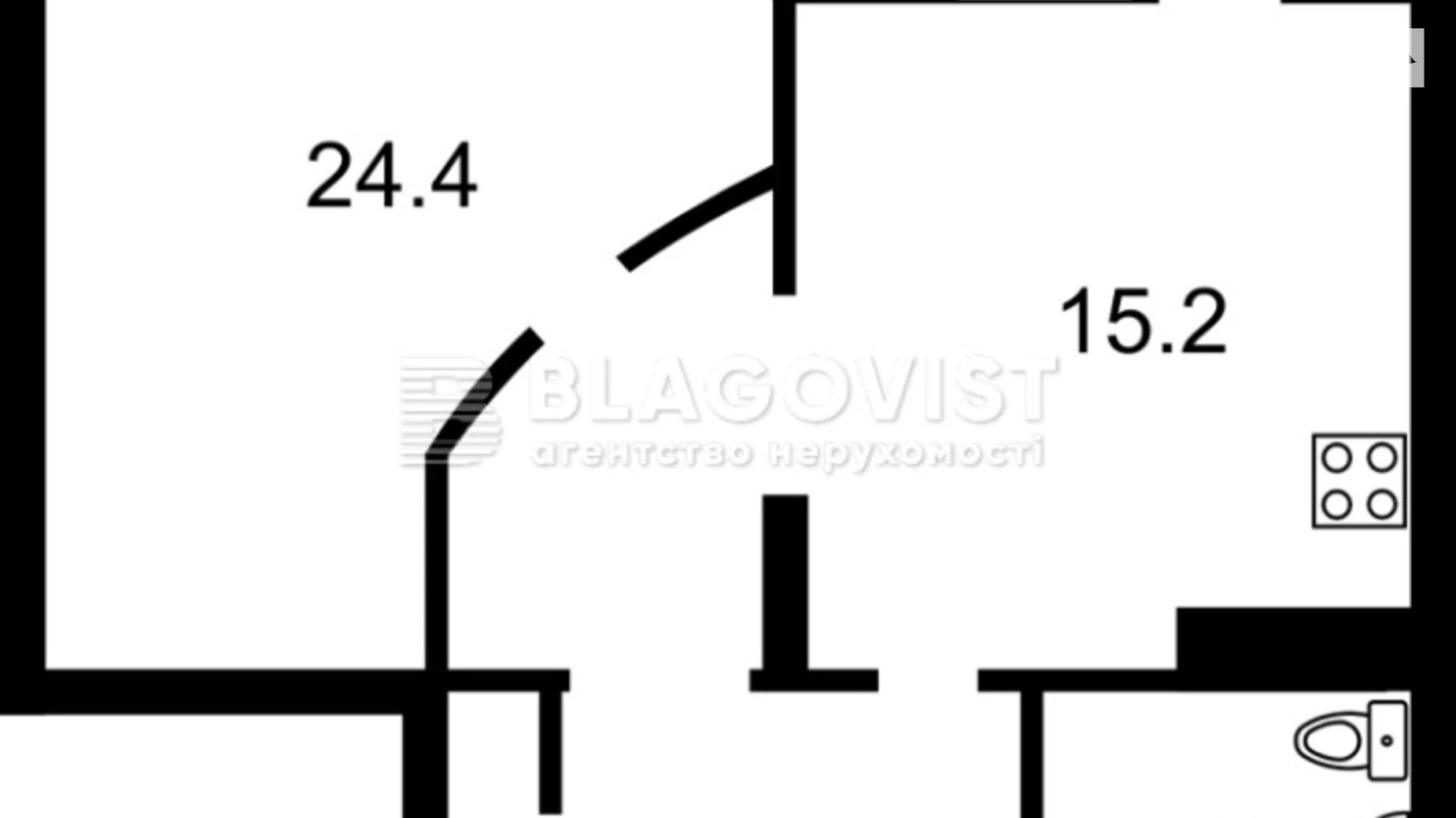 Продается 1-комнатная квартира 53.4 кв. м в Киеве, ул. Урловская, 16/37