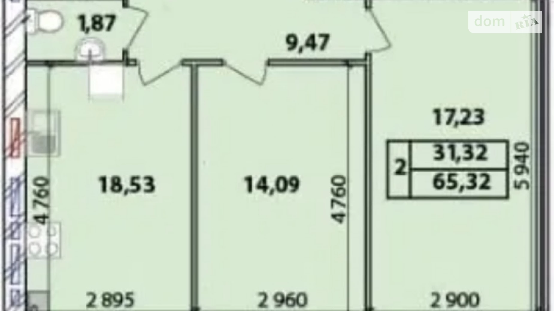 Продается 2-комнатная квартира 65 кв. м в Чернигове, ул. Любецкая, 106 - фото 2