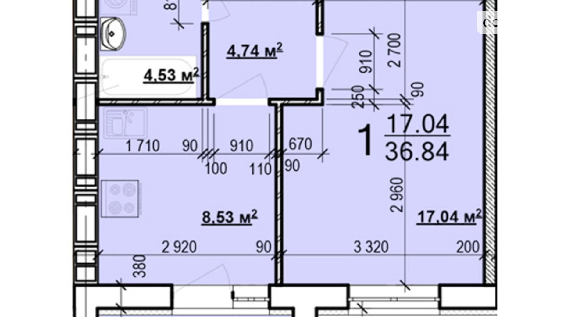 Продается 1-комнатная квартира 36.84 кв. м в Харькове, пер. Мира, 47 - фото 2