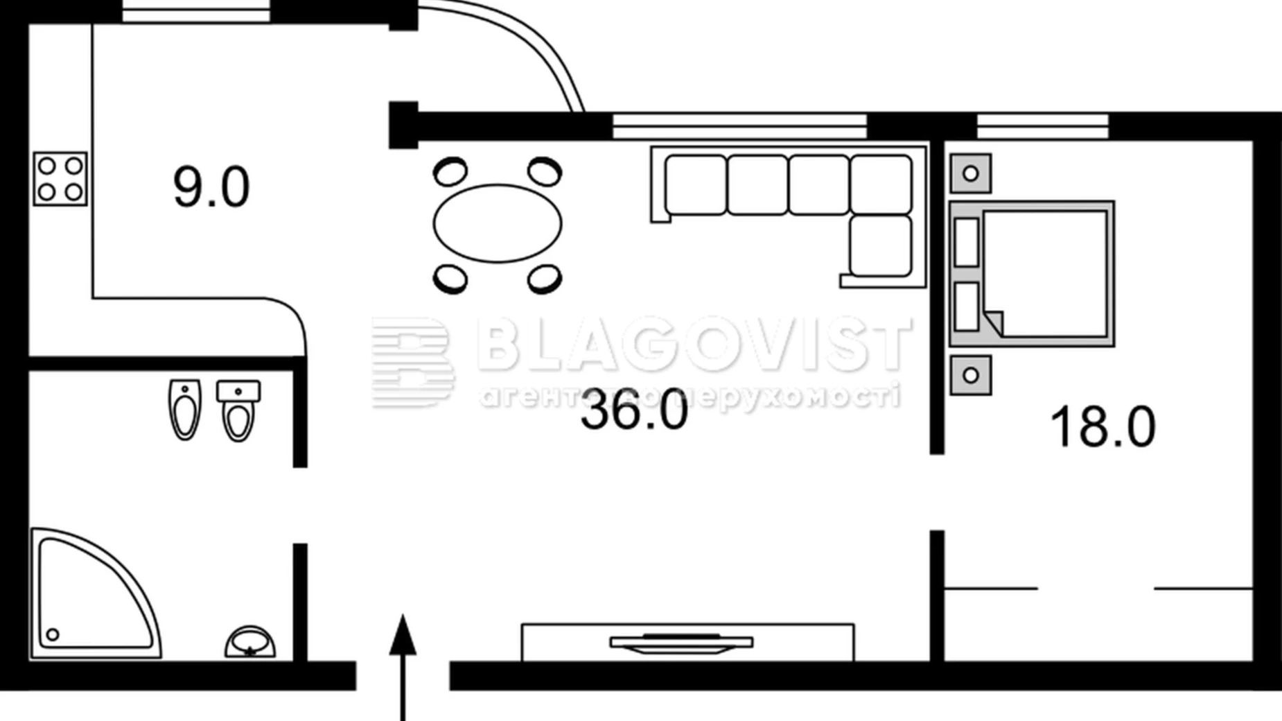 Продается 2-комнатная квартира 76 кв. м в Киеве, бул. Тараса Шевченко, 30