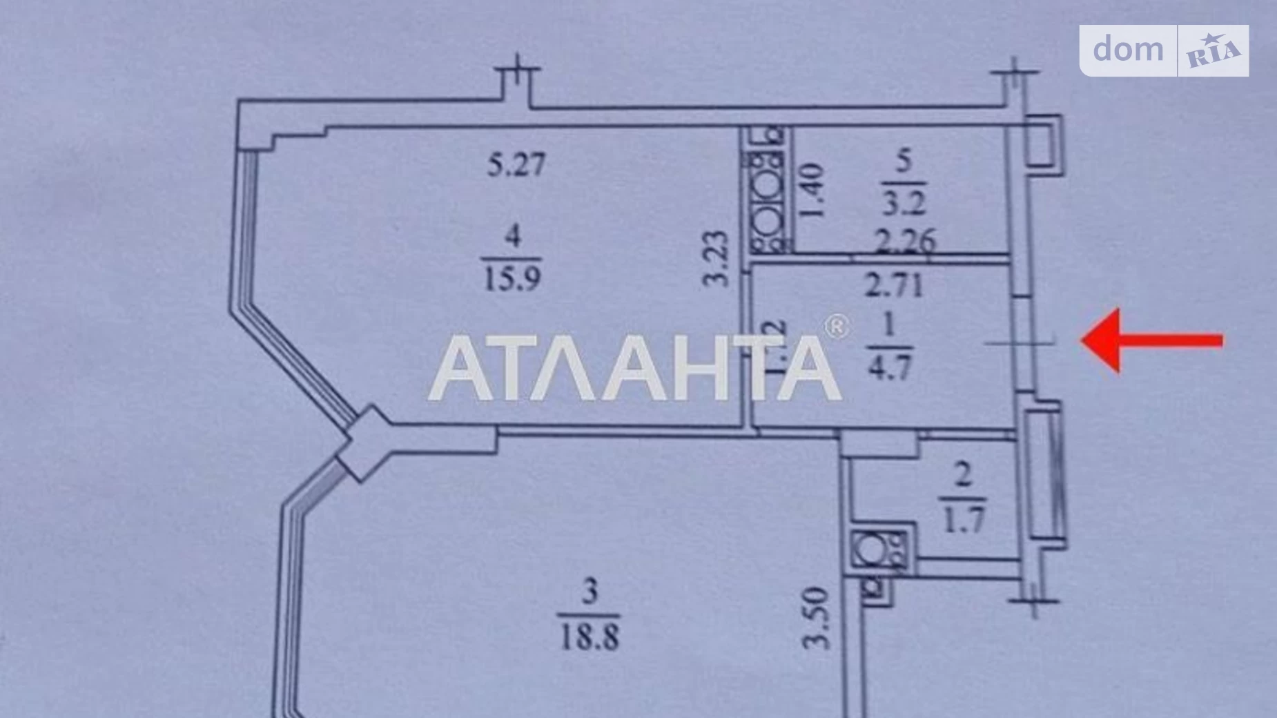 Продається 1-кімнатна квартира 44.3 кв. м у Іллічівці, вул. Шкільна, 431 - фото 3