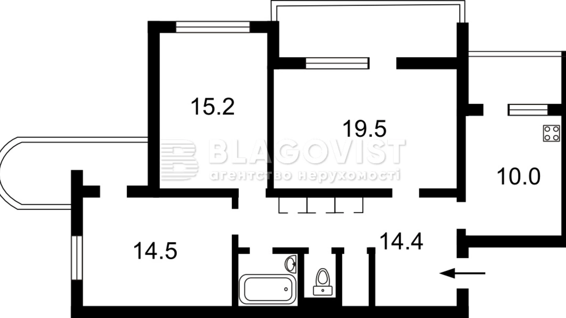 Продается 3-комнатная квартира 85.2 кв. м в Киеве, ул. Раисы Окипной, 3А - фото 2