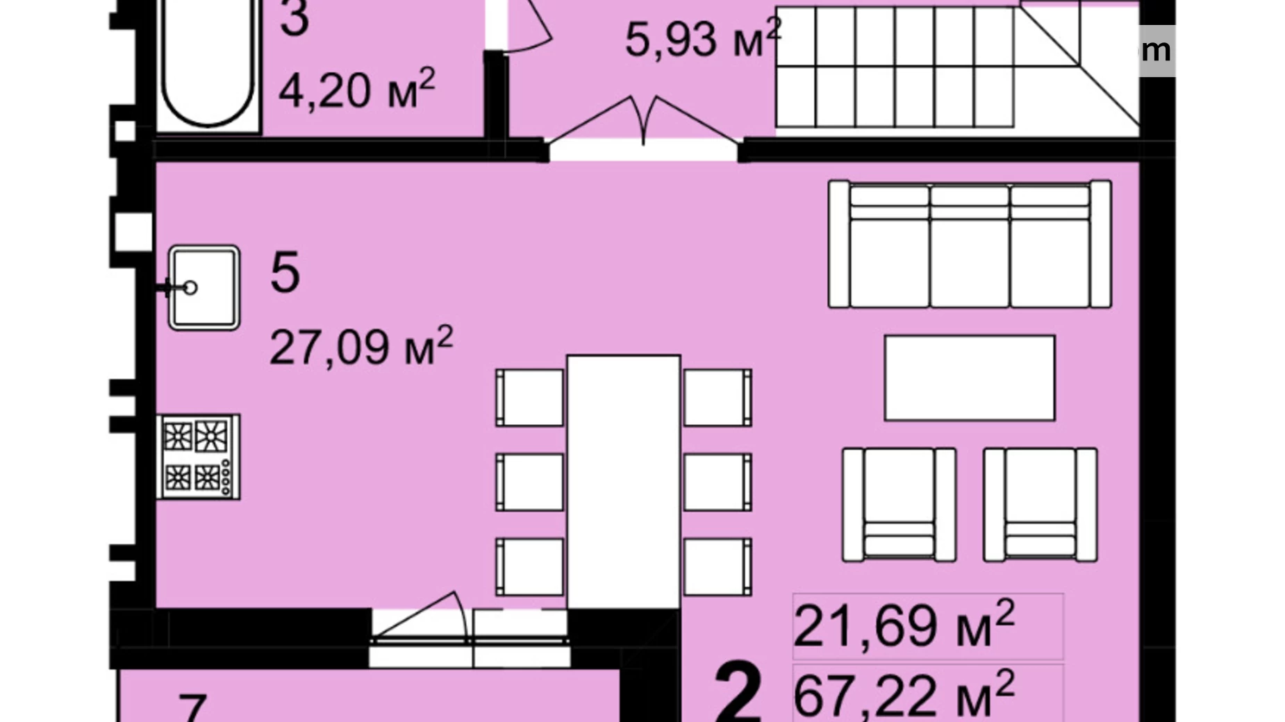 Продается 2-комнатная квартира 72.09 кв. м в Львове, ул. Щирецкая