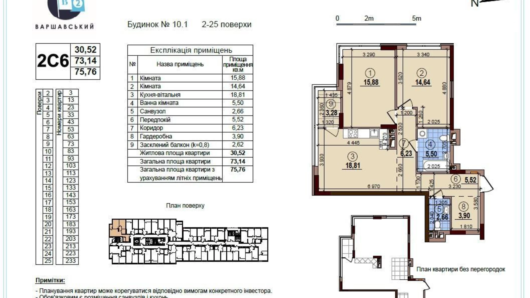 Продається 2-кімнатна квартира 75 кв. м у Києві, вул. Родини Крістерів, 20