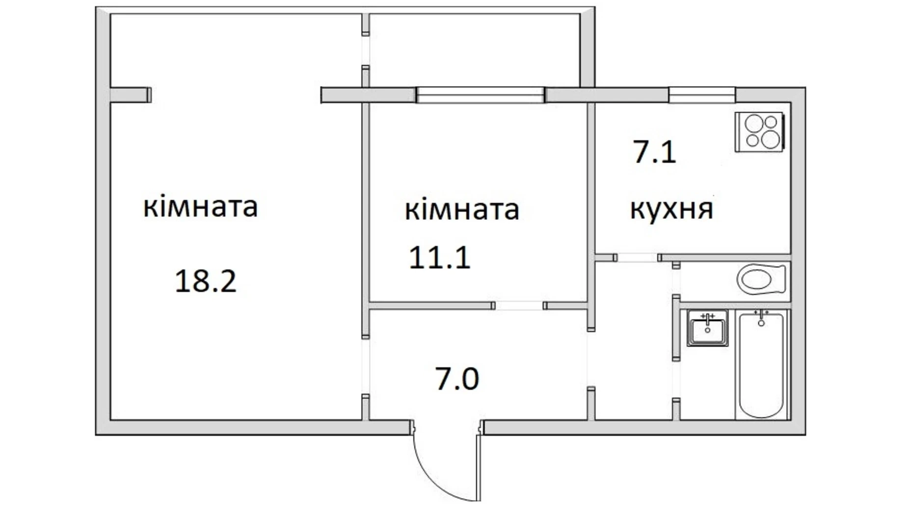 Продается 2-комнатная квартира 48 кв. м в Киеве, просп. Соборности, 3Б